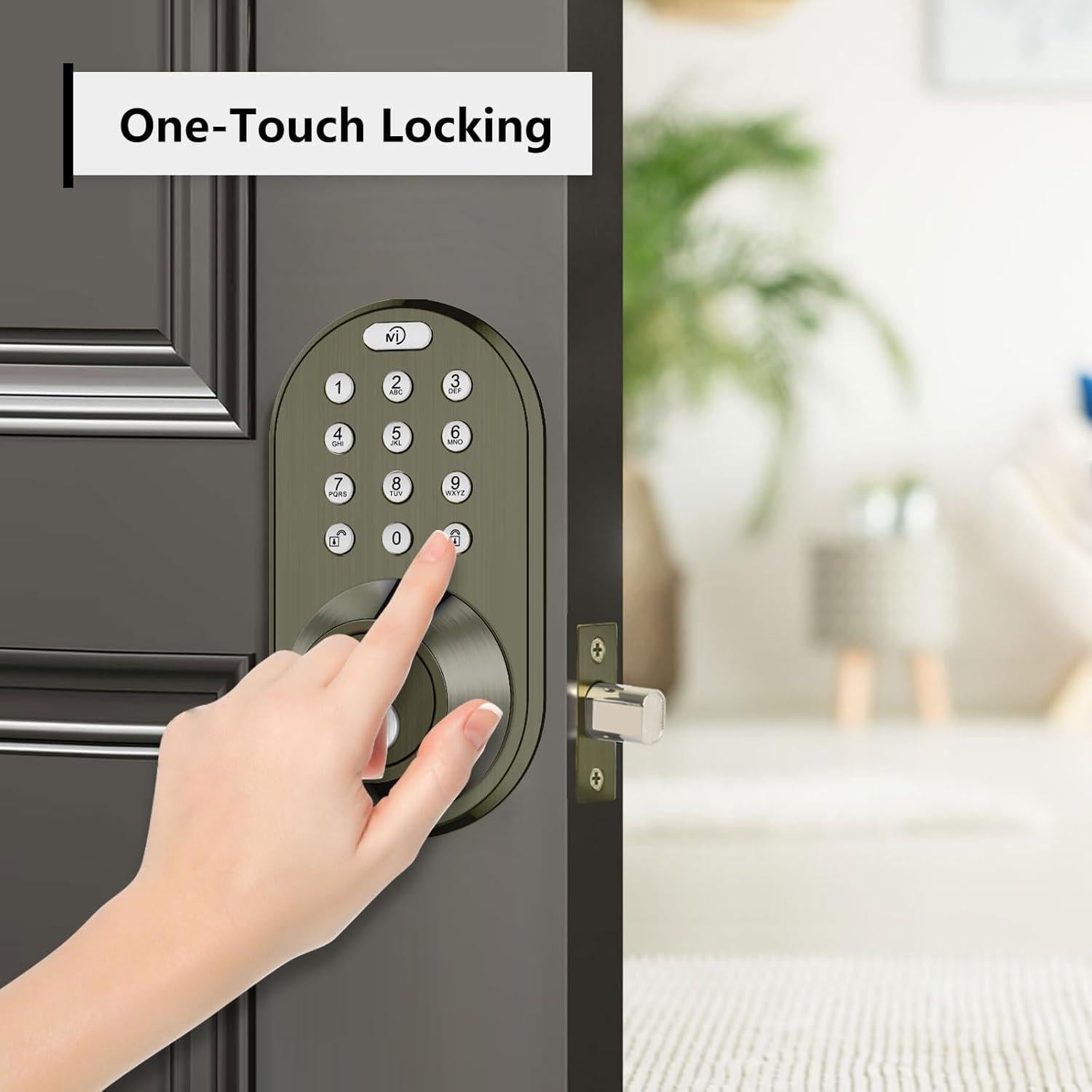 Cerradura Electrónica MiLocks con Teclado y 15 Códigos - Brass Antiguo