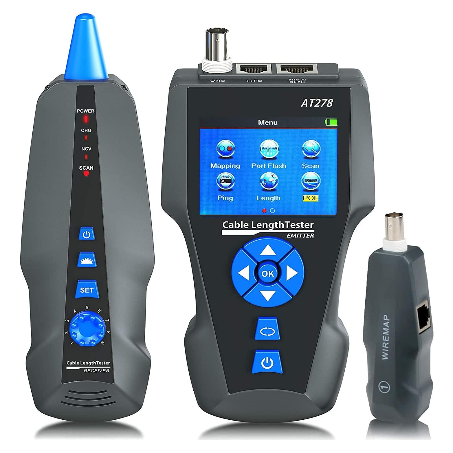 Probador de Cable Multifuncional KOSLOL AT278 con LCD y PoE