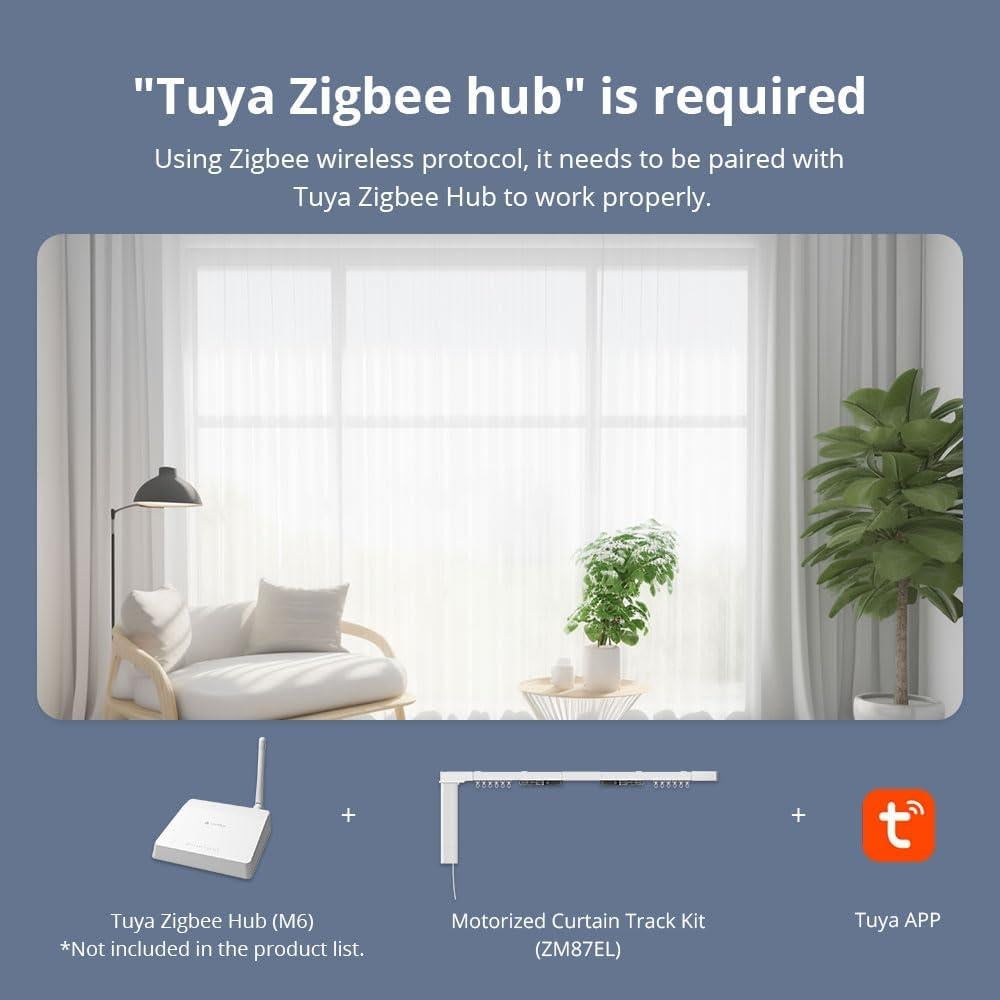 Motor de Cortina Inteligente Blindsmart 2.1m con Control App y Voz