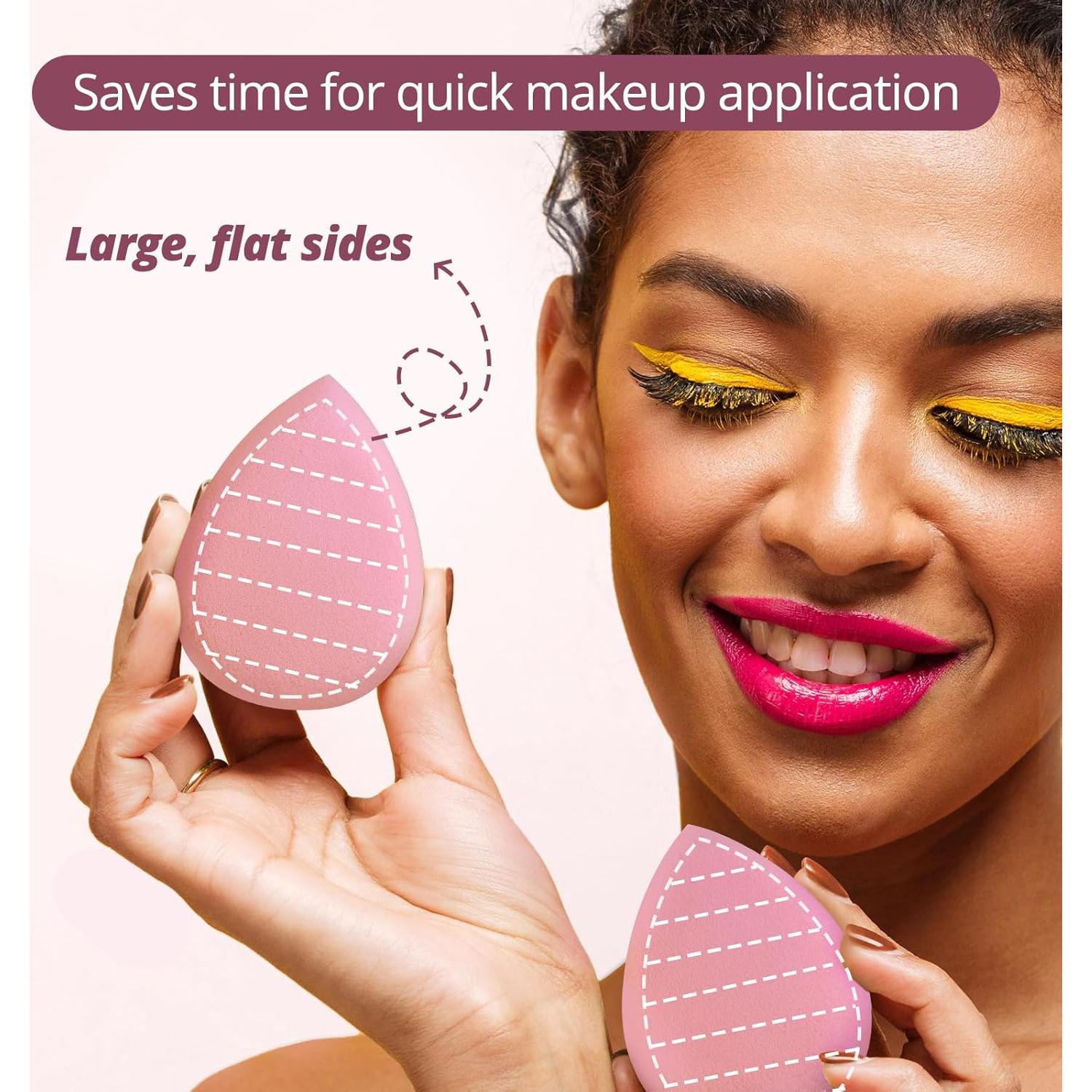 Set de Esponjas de Maquillaje BEAKEY Rosa Libre de Látex