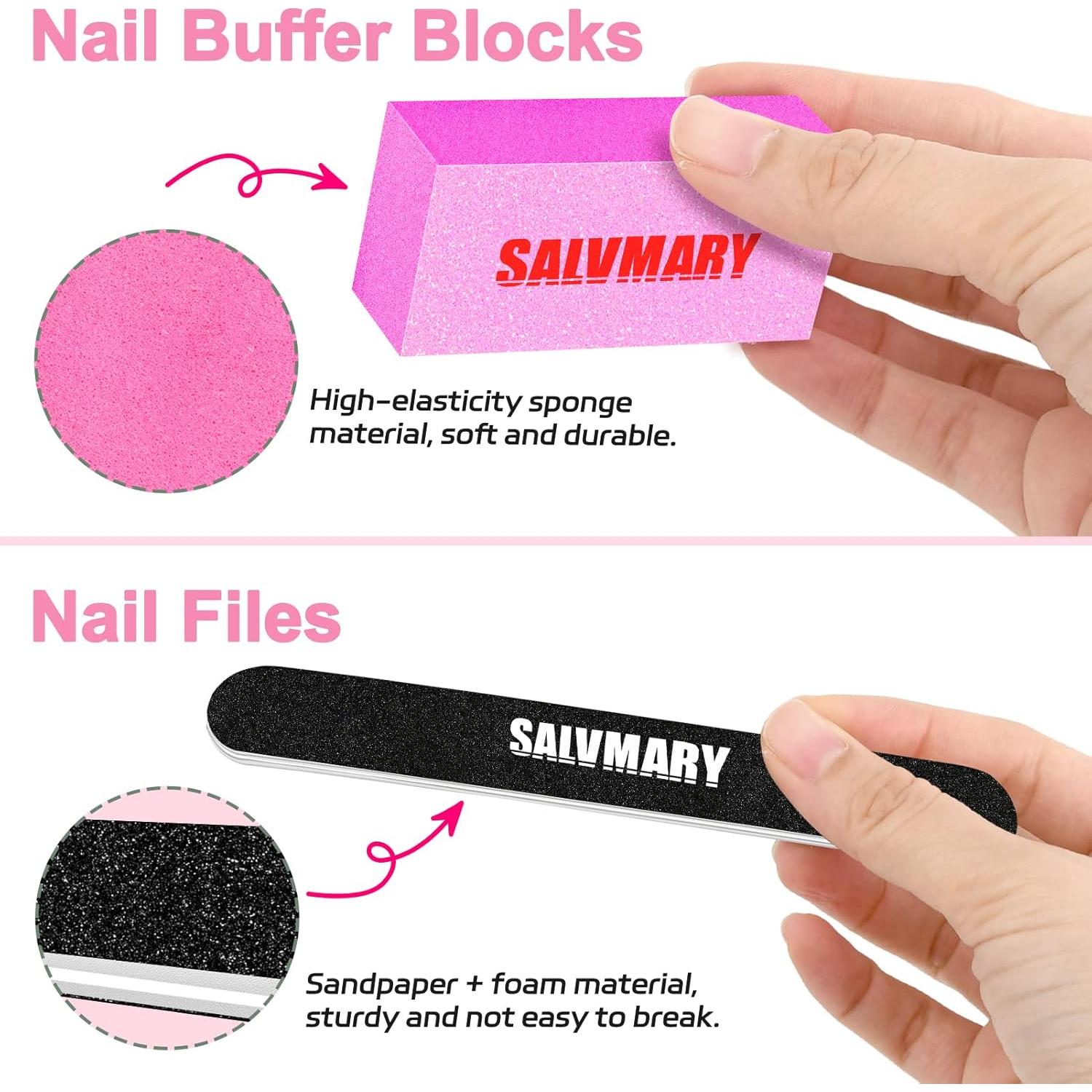 Kit de Manicura Profesional SALVMARY 8 Pcs - Archivos y Pulidores
