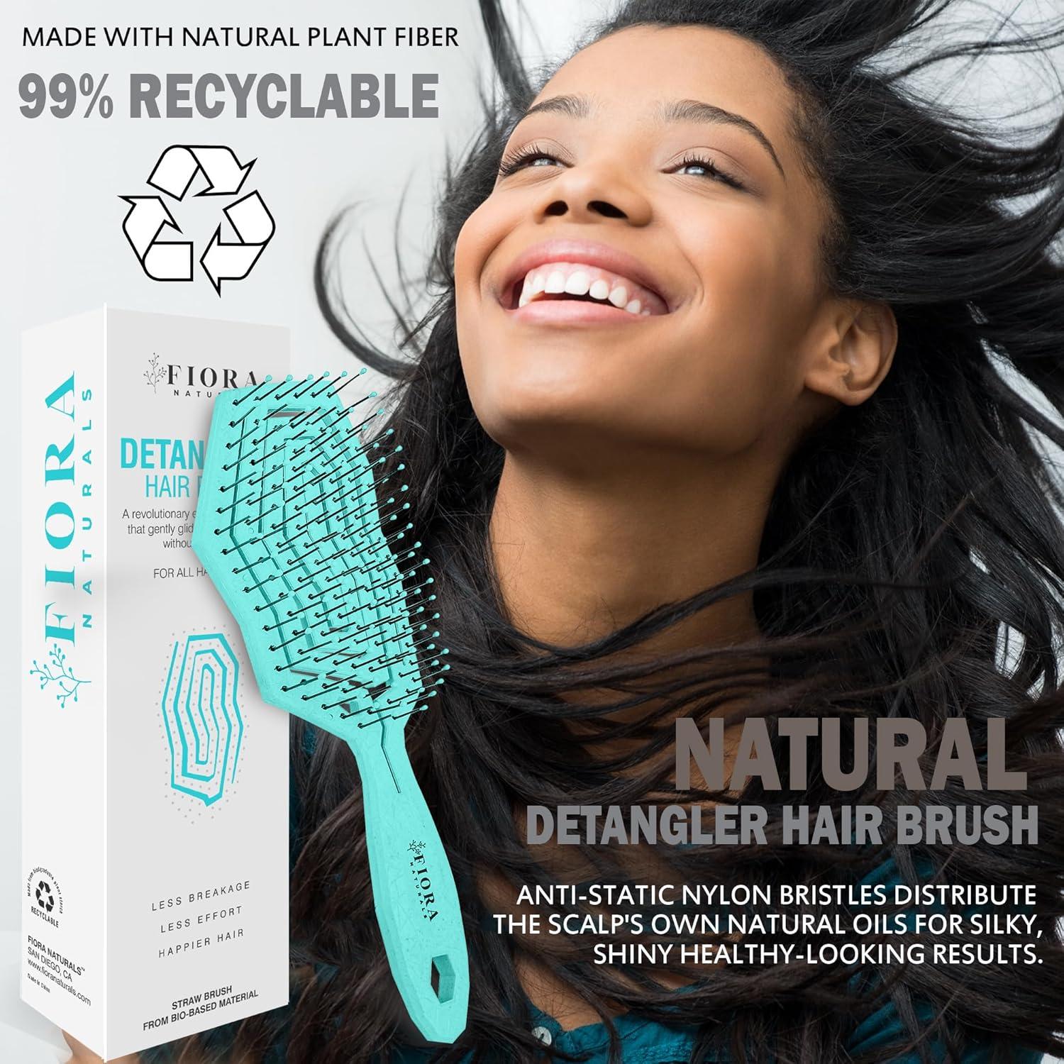 Cepillo Desenredante Ecológico Fiora Naturals - Cerdas Suaves