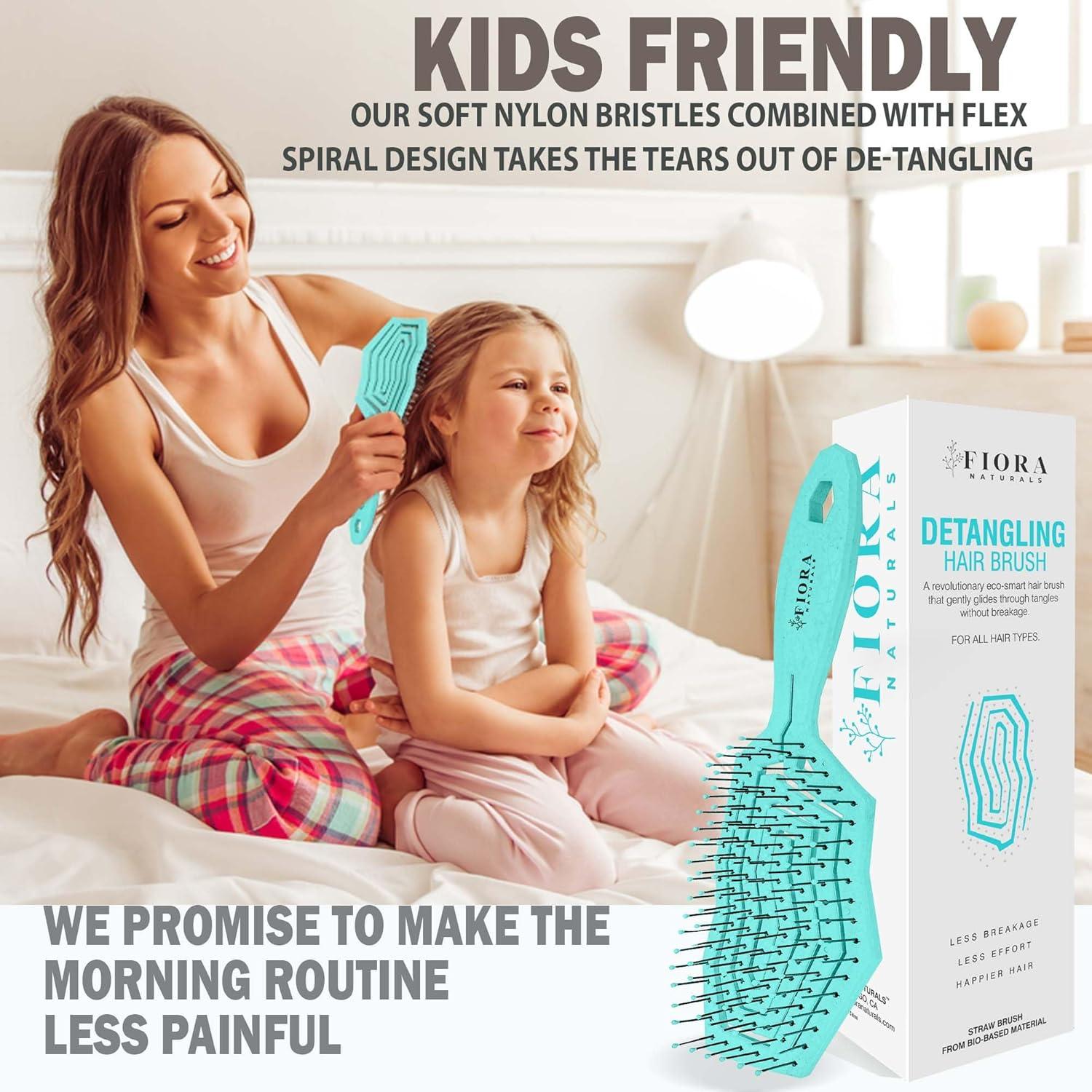 Cepillo Desenredante Ecológico Fiora Naturals - Cerdas Suaves