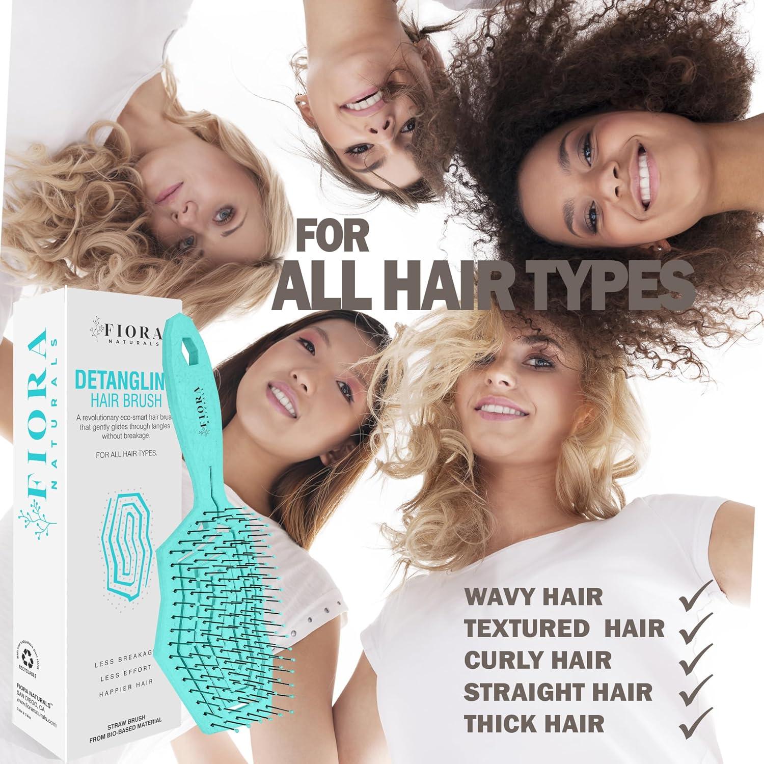 Cepillo Desenredante Ecológico Fiora Naturals - Cerdas Suaves