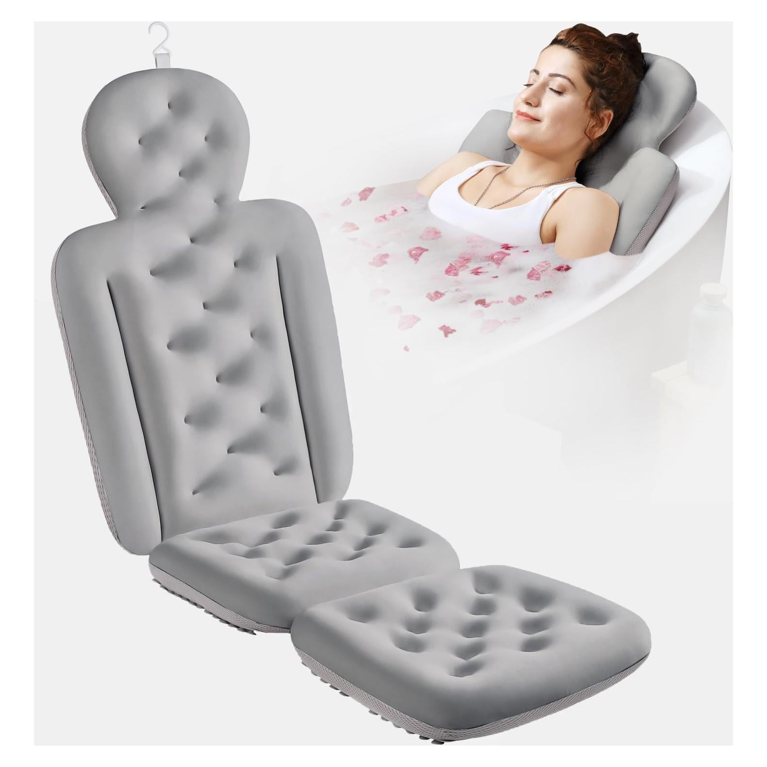 Almohada de Baño Completo VOXOR Gris 130x41 cm con Ventosas