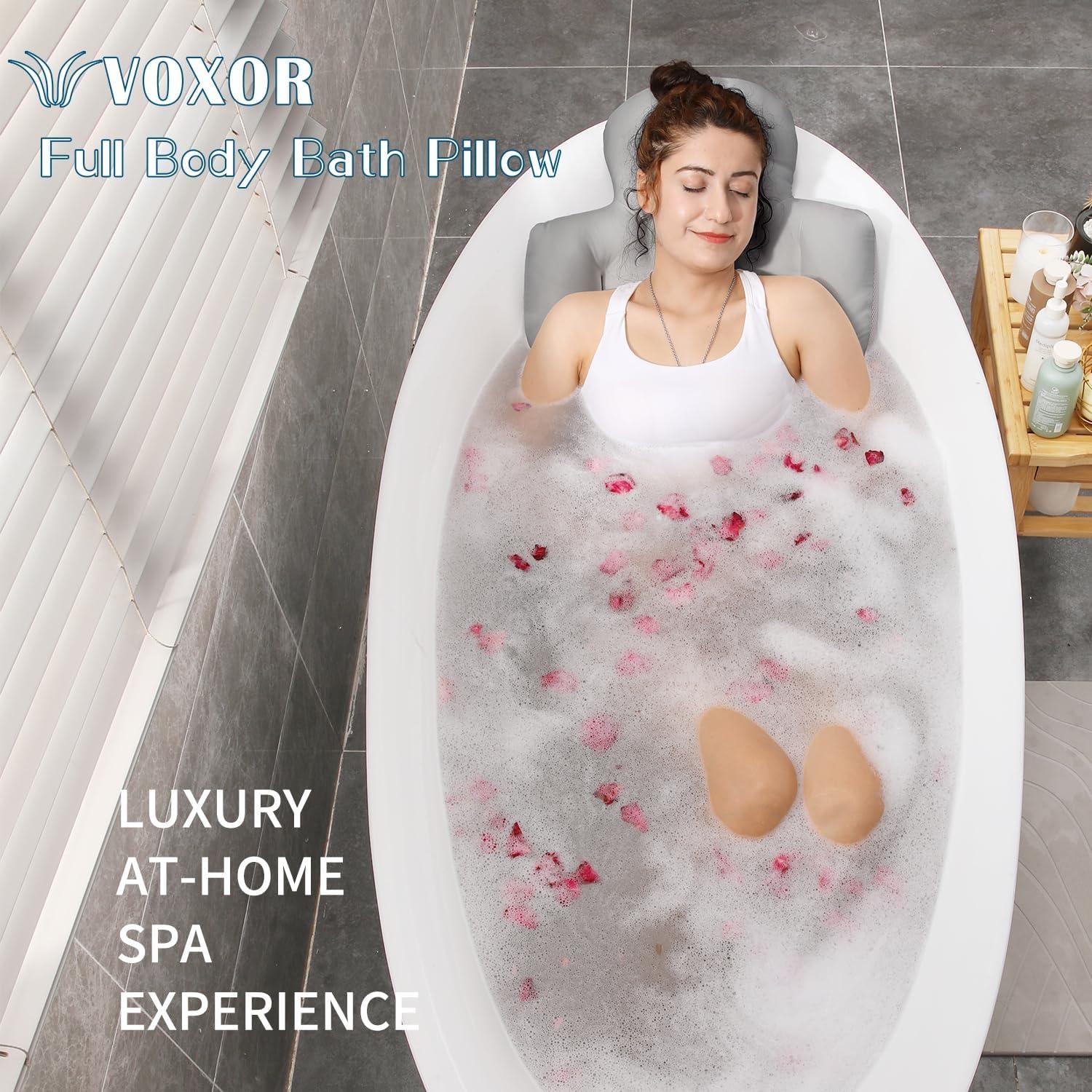 Almohada de Baño Completo VOXOR Gris 130x41 cm con Ventosas