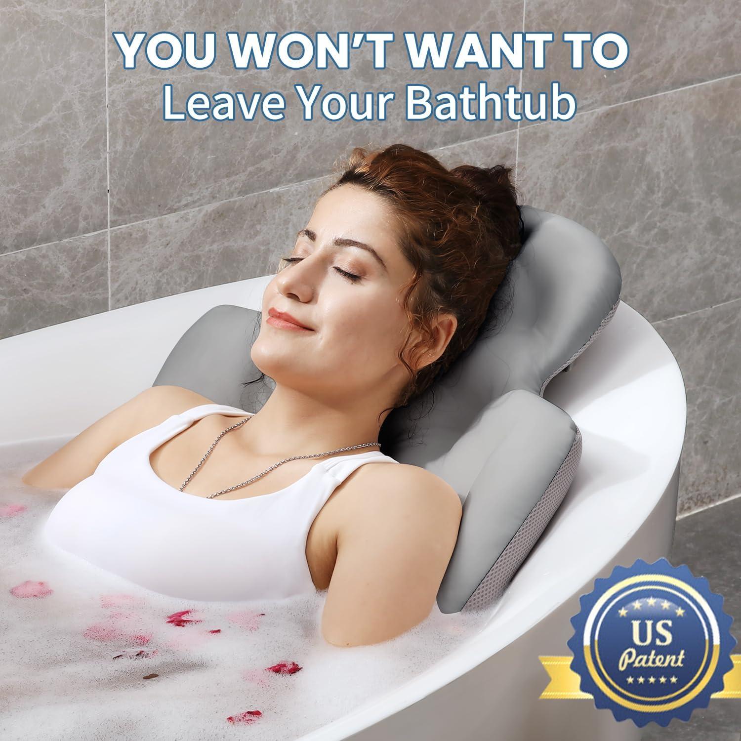 Almohada de Baño Completo VOXOR Gris 130x41 cm con Ventosas