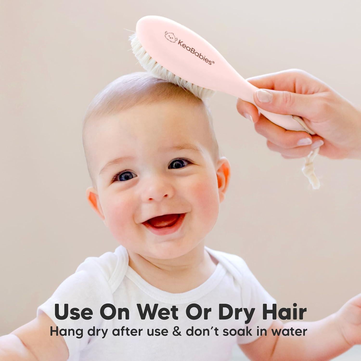 Cepillo de Cabello de Madera KeaBabies Rosa para Bebé