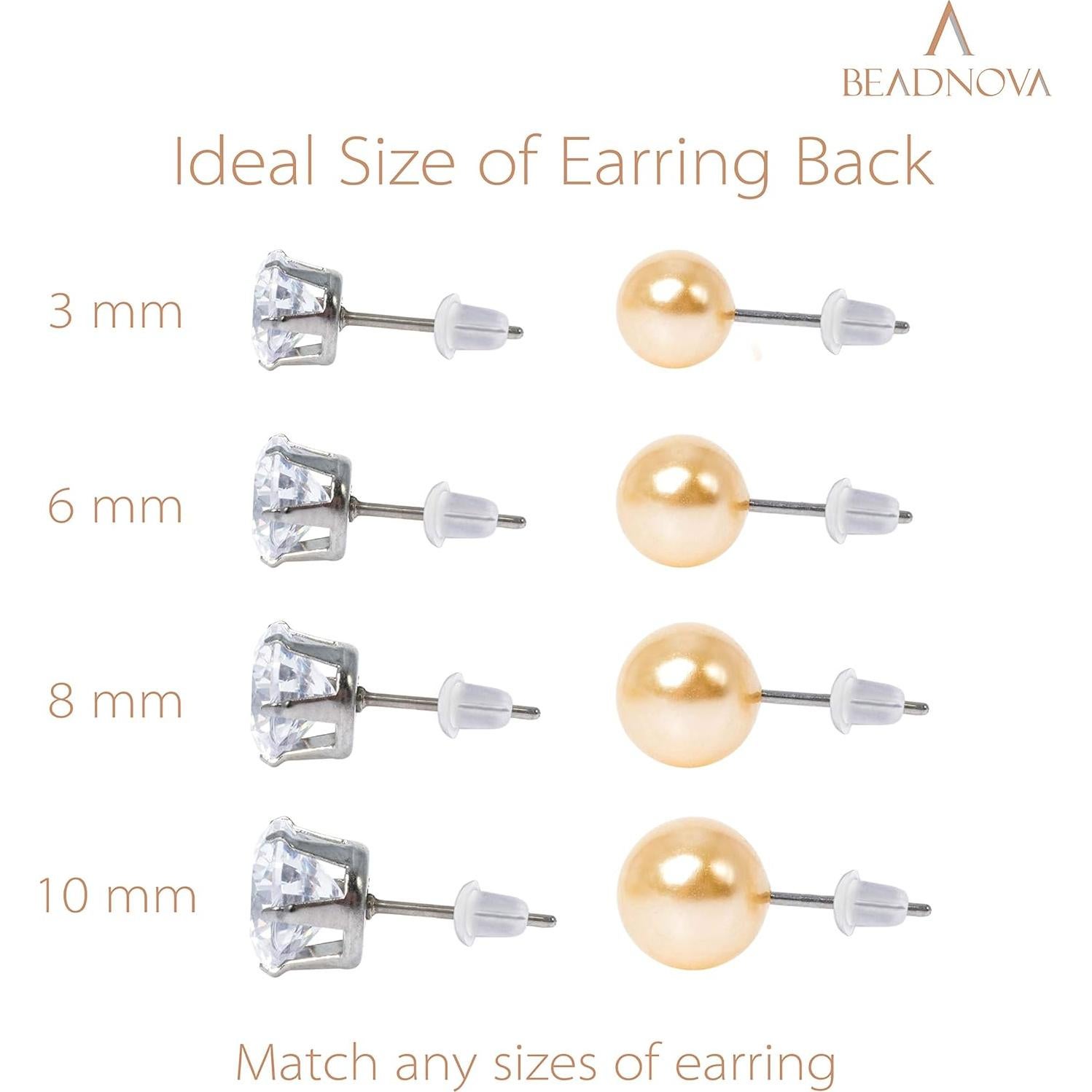 Respaldo de Pendientes BEADNOVA Goma Transparente 1000 pcs