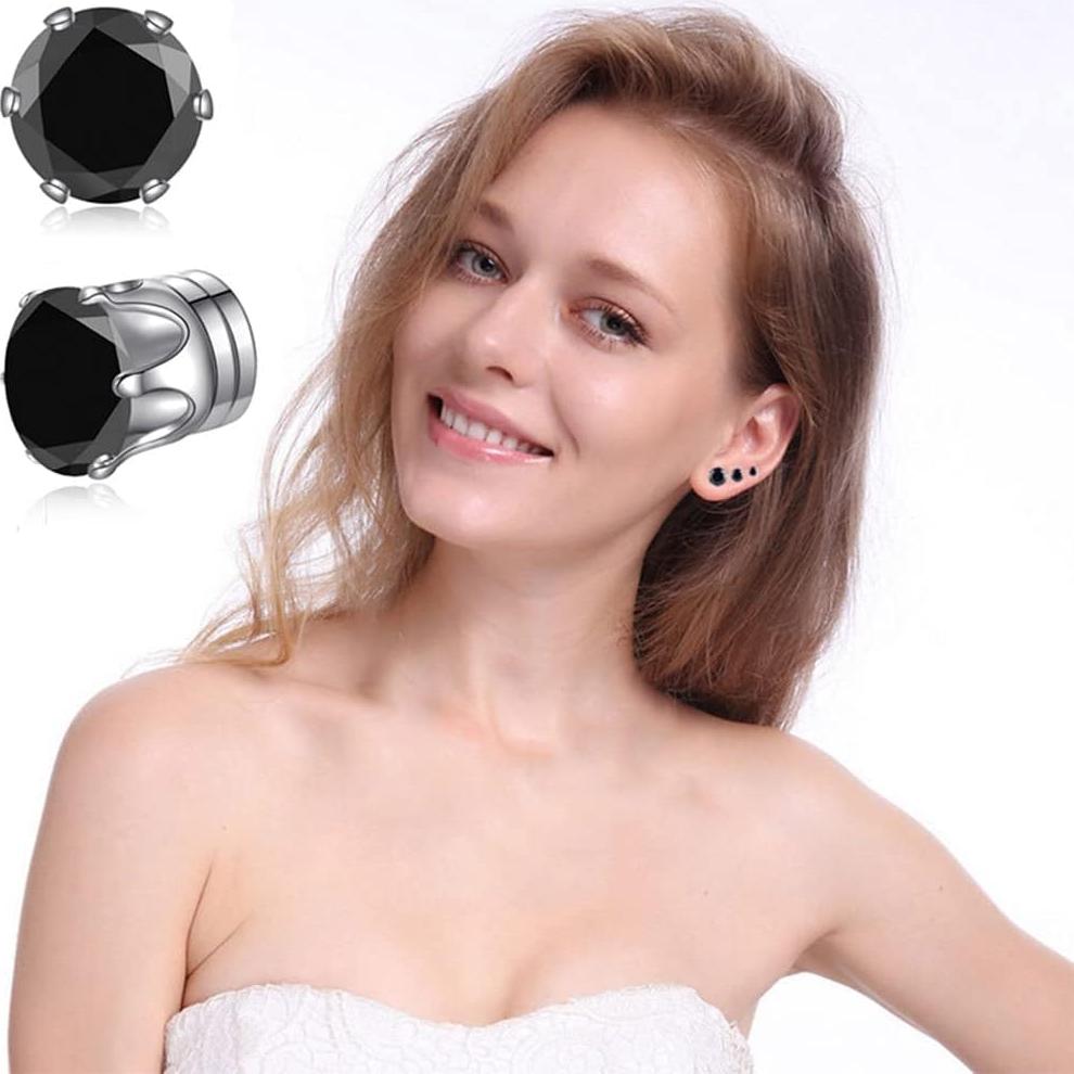 Set de 12 Aretes Magnéticos Spiritlele Circonita 4-7mm