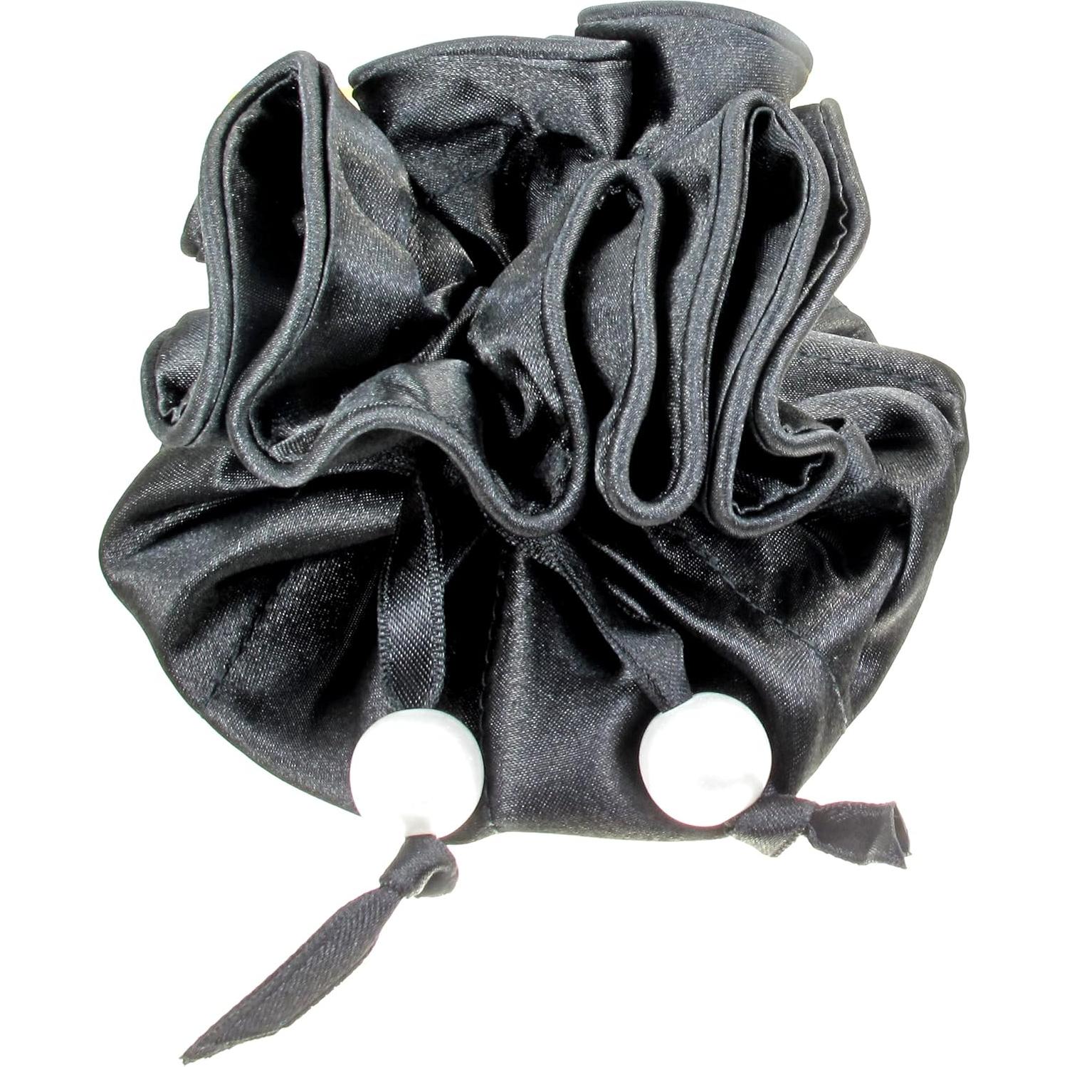 Bolsa de Joyas 2-en-1 TropicaZona de Satén Negro con 16 Bolsillos