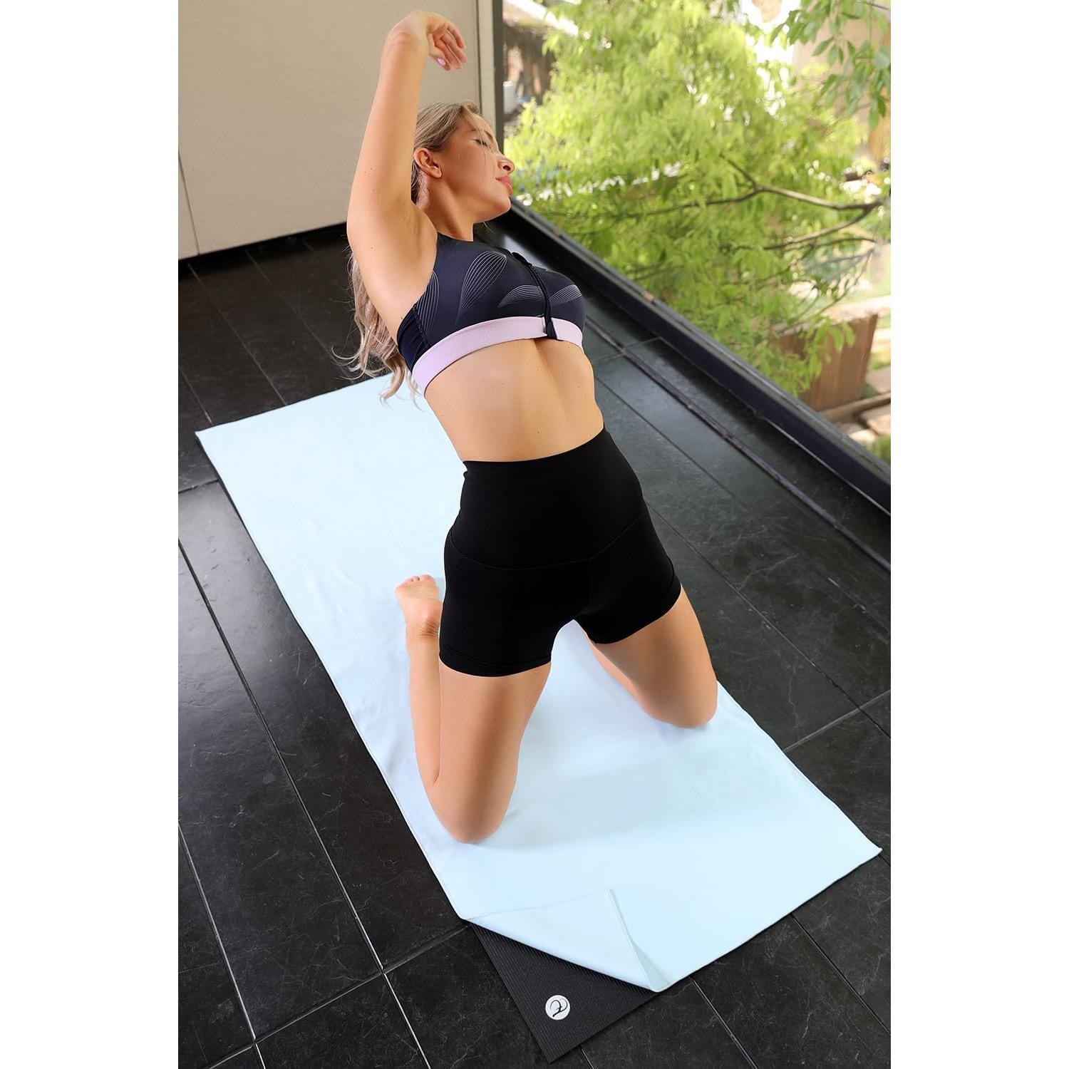 Toalla de Yoga Antideslizante Eunzel 185x67cm Azul