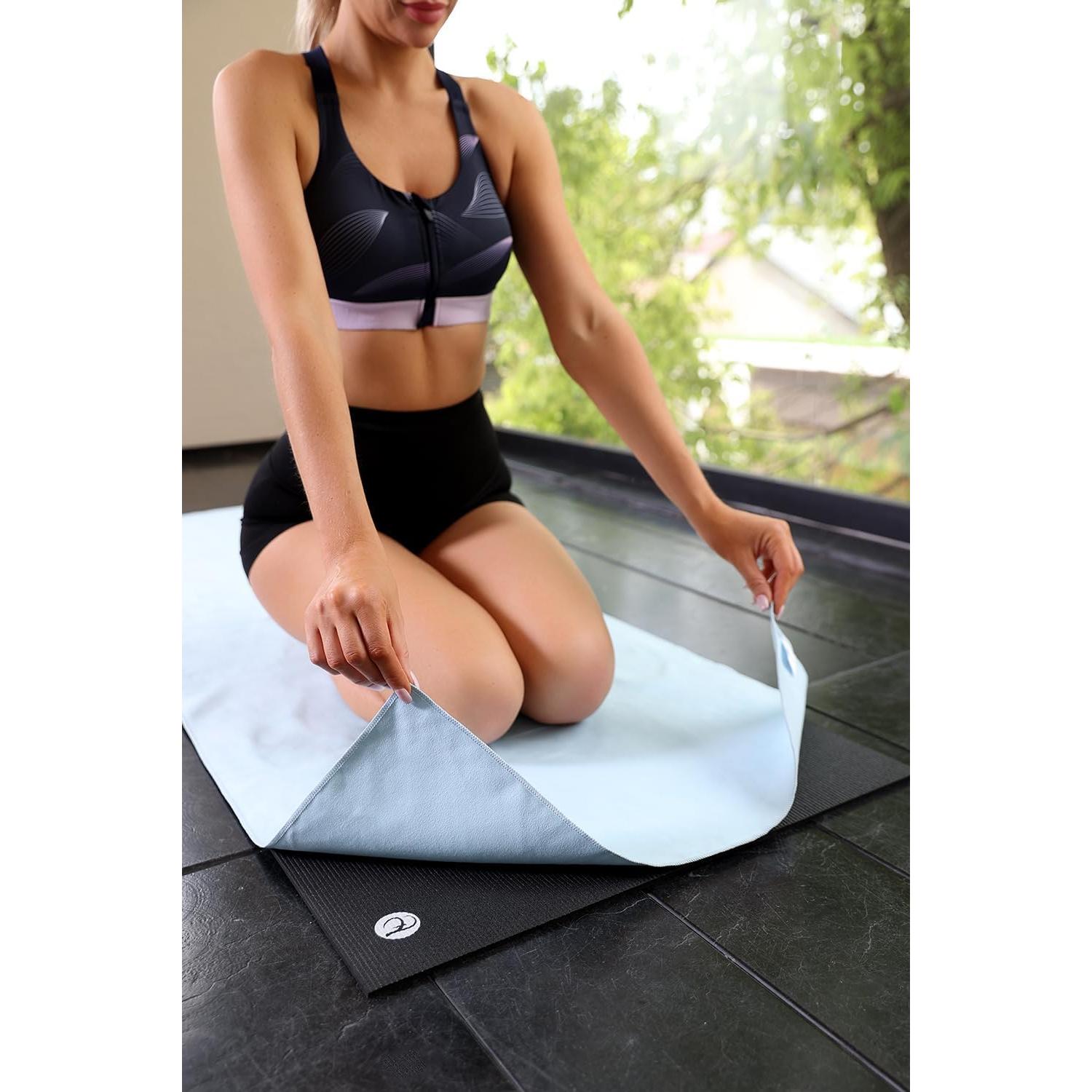 Toalla de Yoga Antideslizante Eunzel 185x67cm Azul