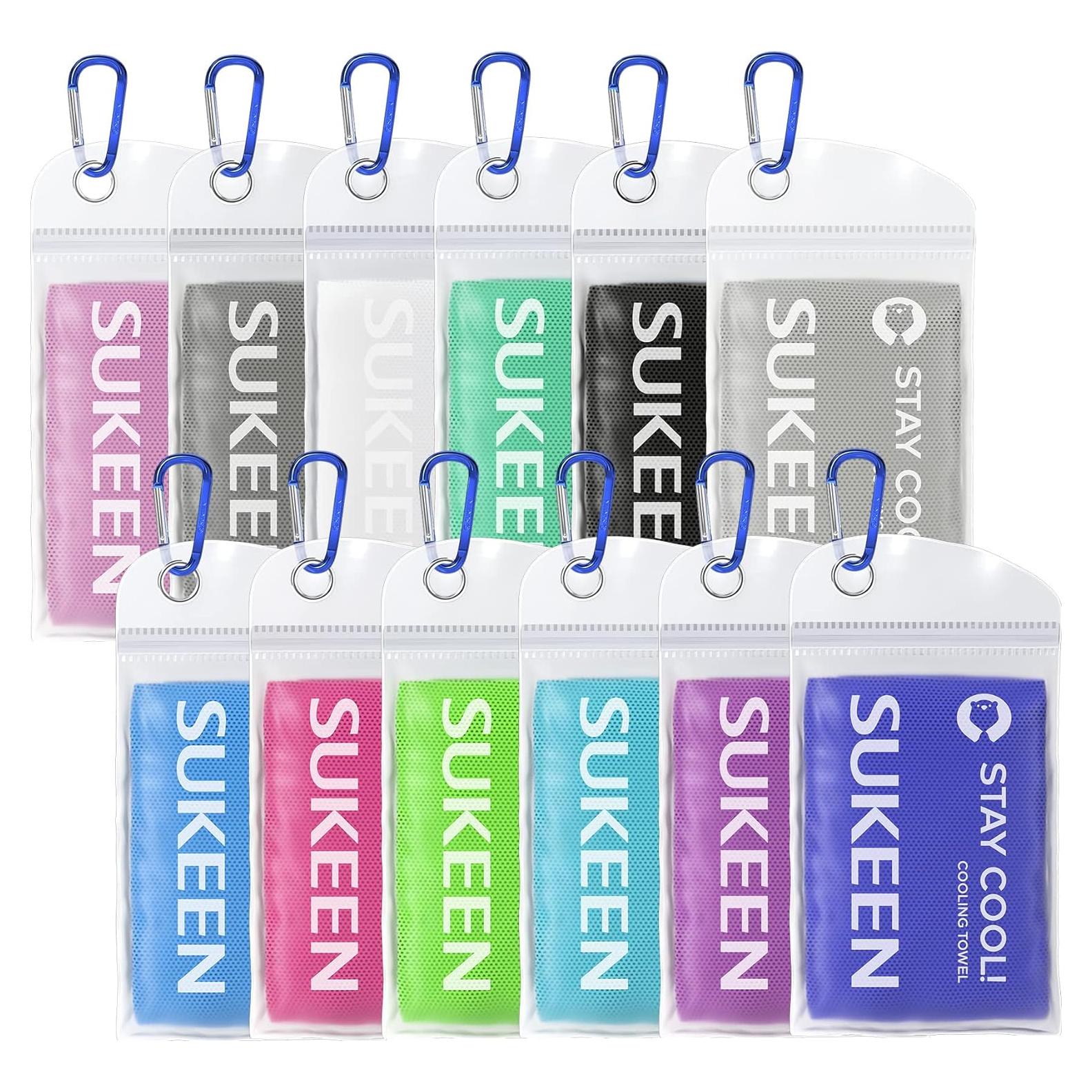 Toallas Enfriadoras Sukeen 12 Pack Microfibra 101.6x30.5cm