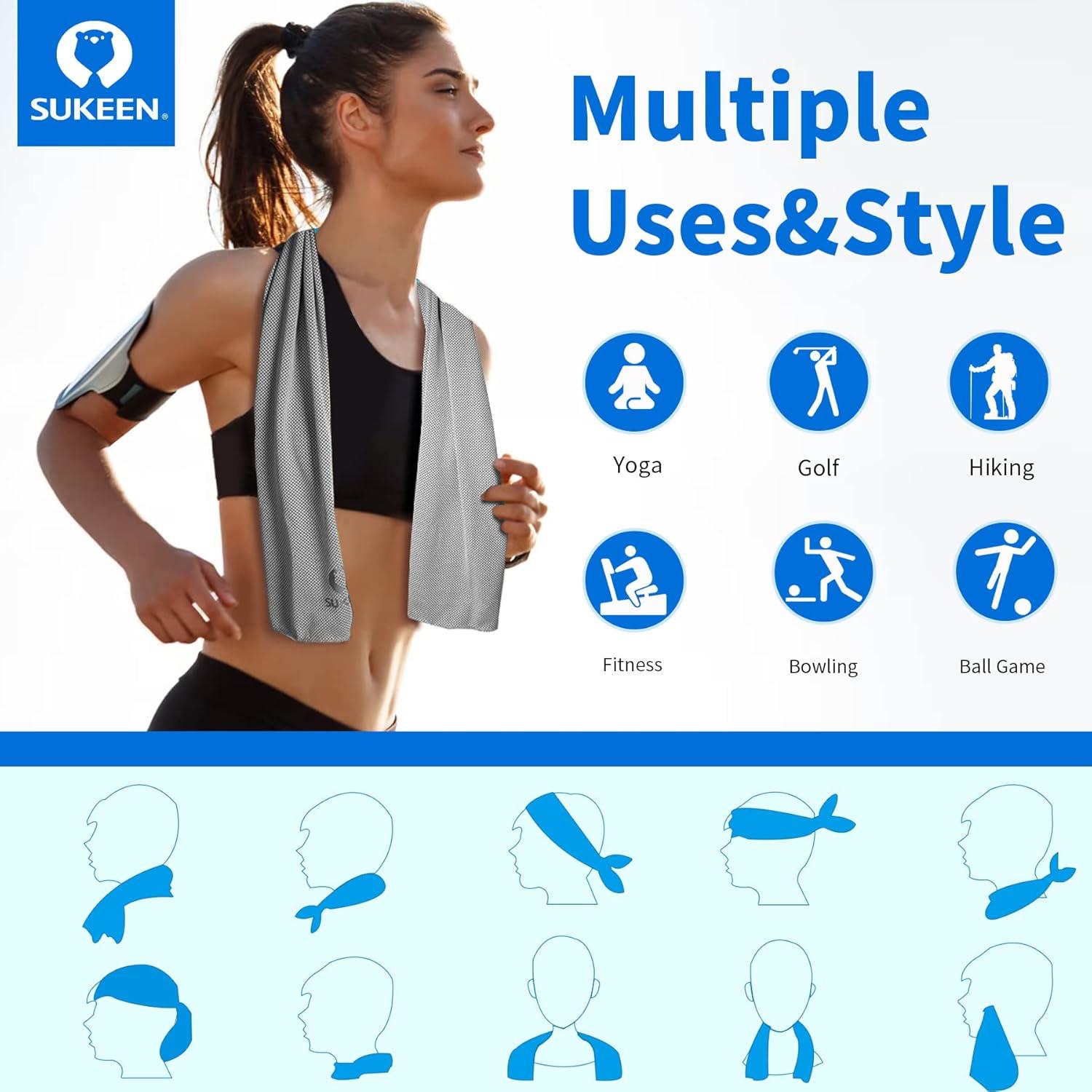 Toallas Enfriadoras Sukeen 12 Pack Microfibra 101.6x30.5cm