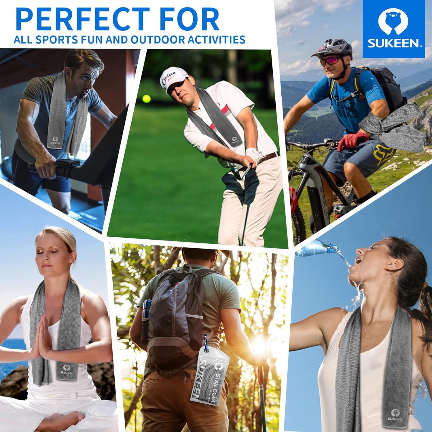 Toallas Enfriadoras Sukeen 12 Pack Microfibra 101.6x30.5cm