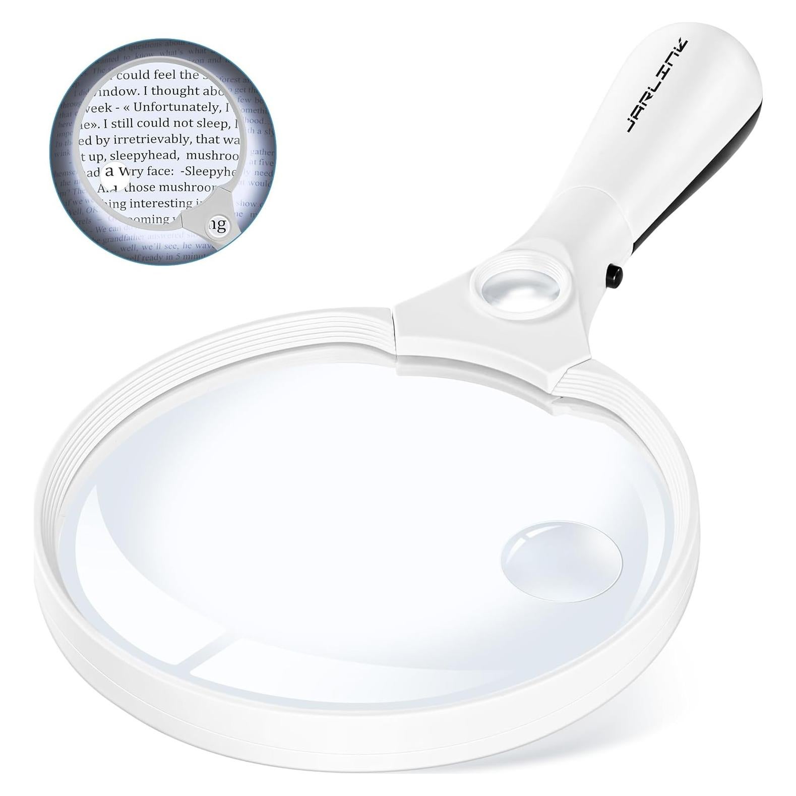 Lupa de Mano JARLINK con Luz LED 10X 20X 45X Blanca
