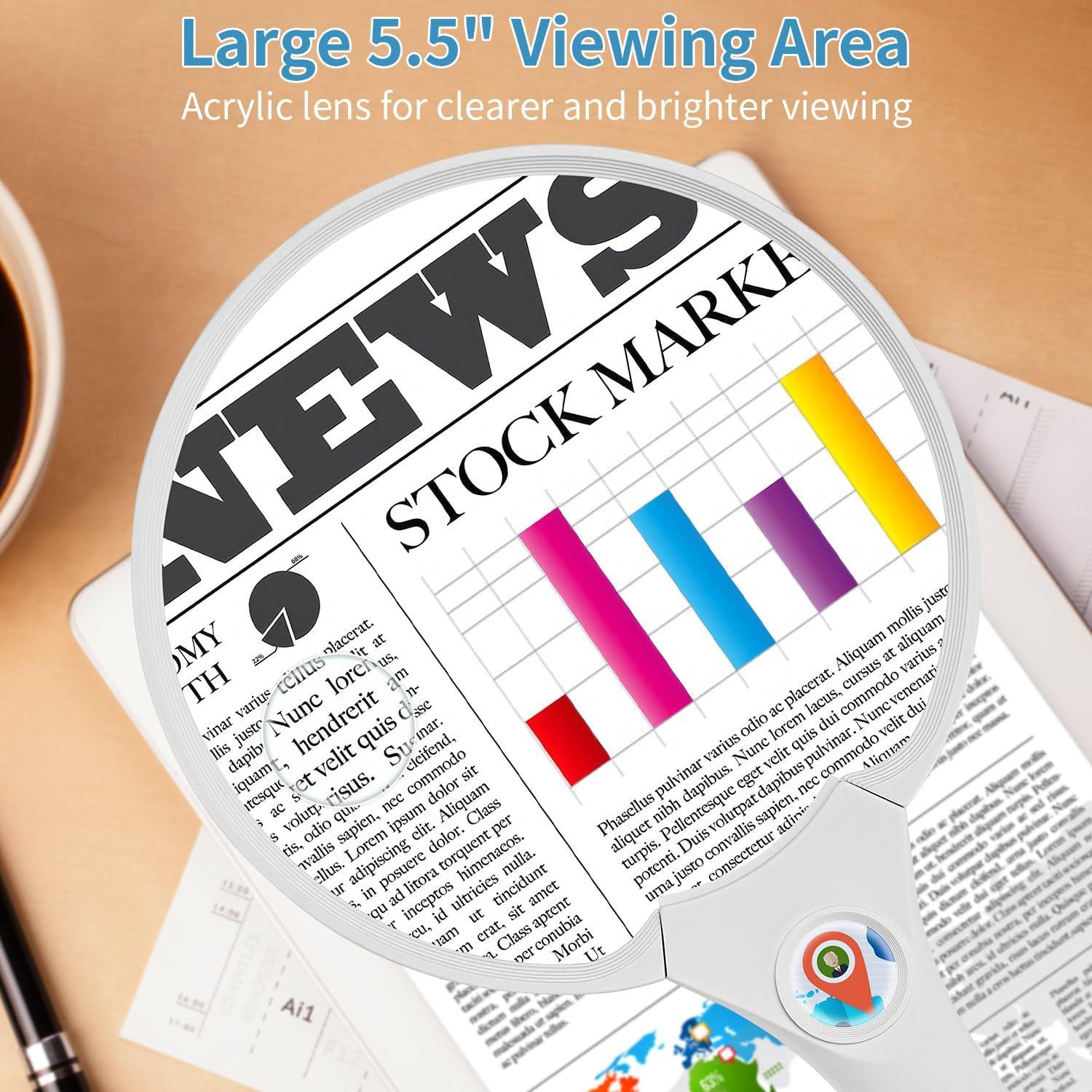 Lupa de Mano JARLINK con Luz LED 10X 20X 45X Blanca