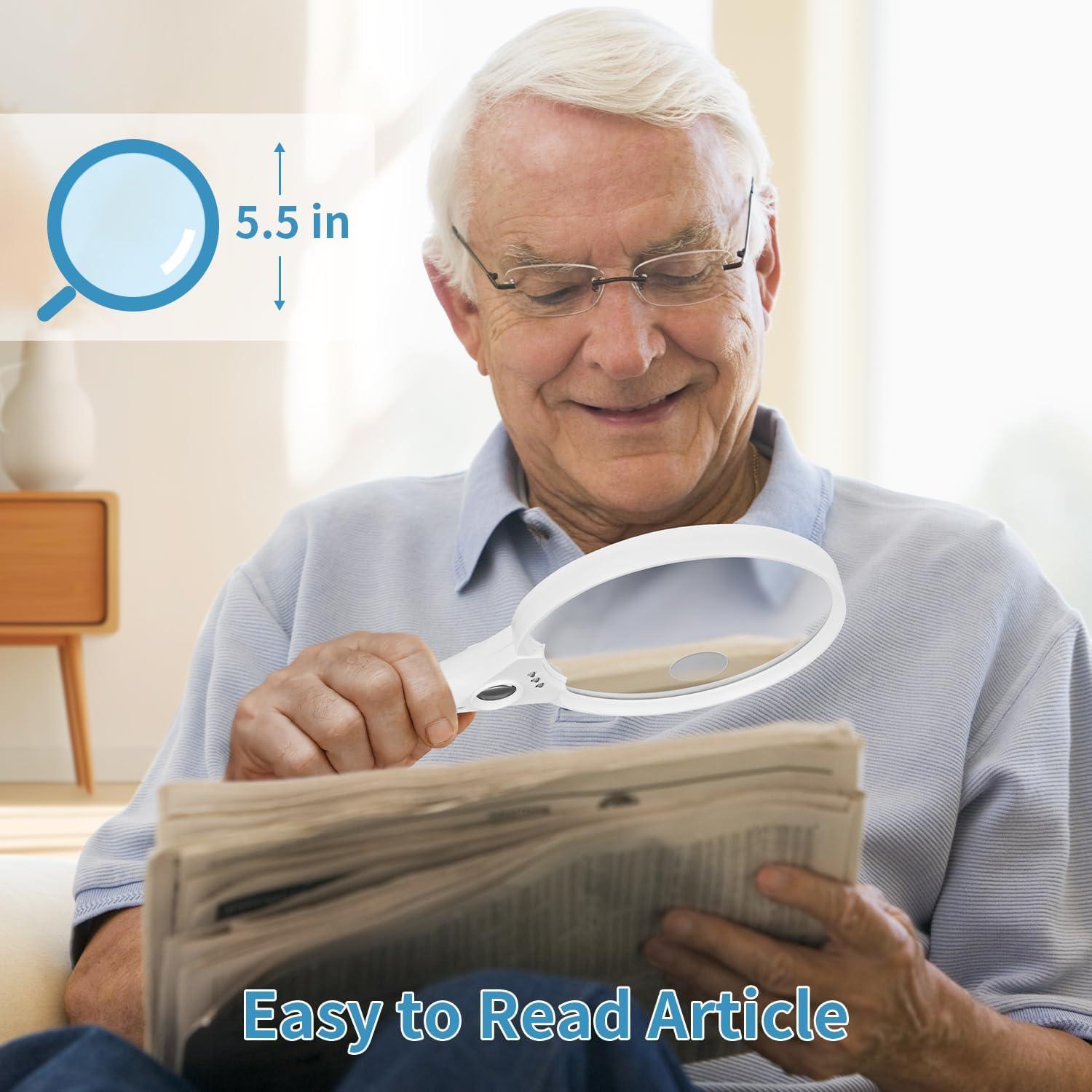 Lupa de Mano JARLINK con Luz LED 10X 20X 45X Blanca