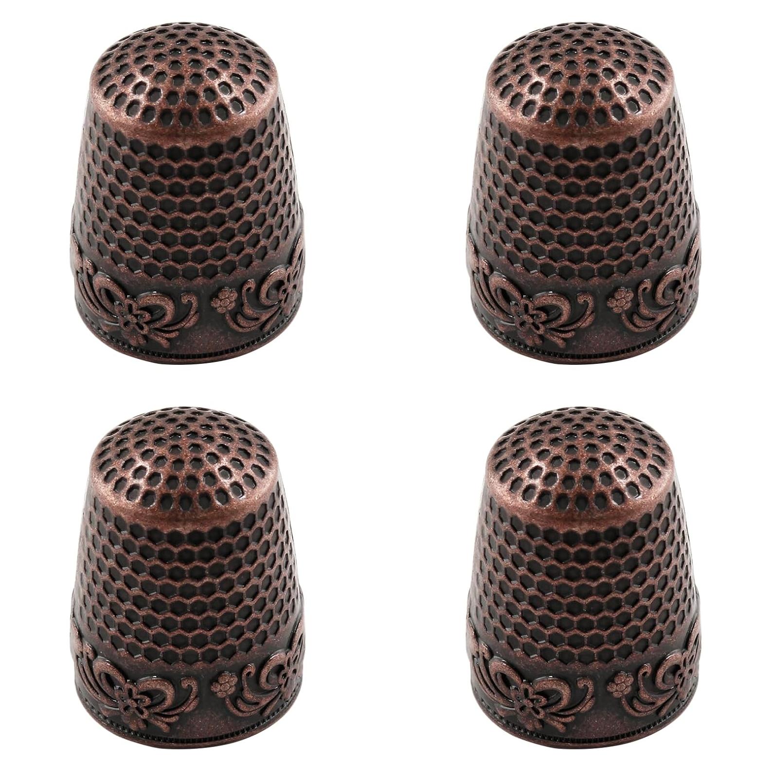 Dedales de Costura Metálicos Coufce - 4 Pcs Cobre Rojo