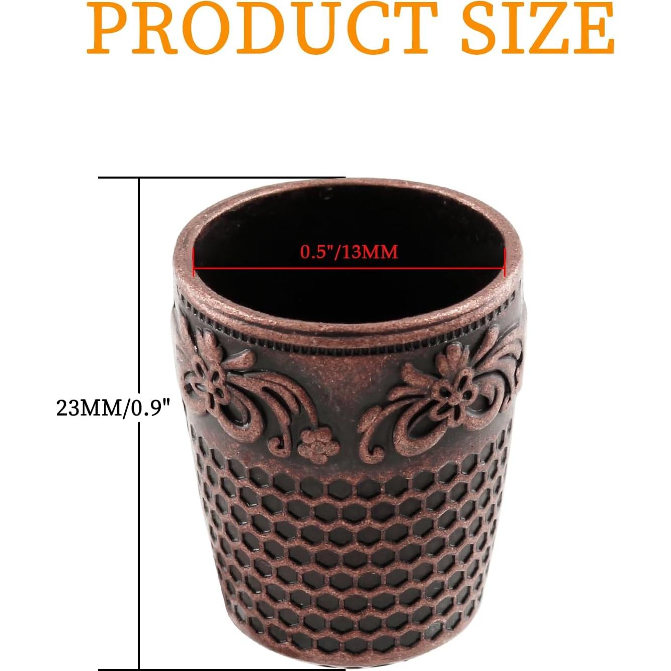 Dedales de Costura Metálicos Coufce - 4 Pcs Cobre Rojo