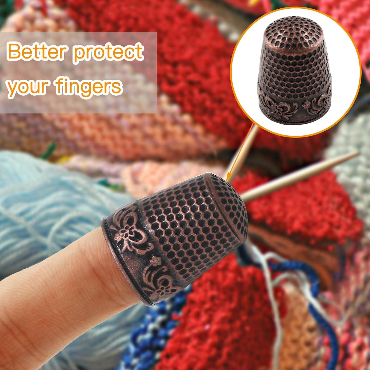 Dedales de Costura Metálicos Coufce - 4 Pcs Cobre Rojo