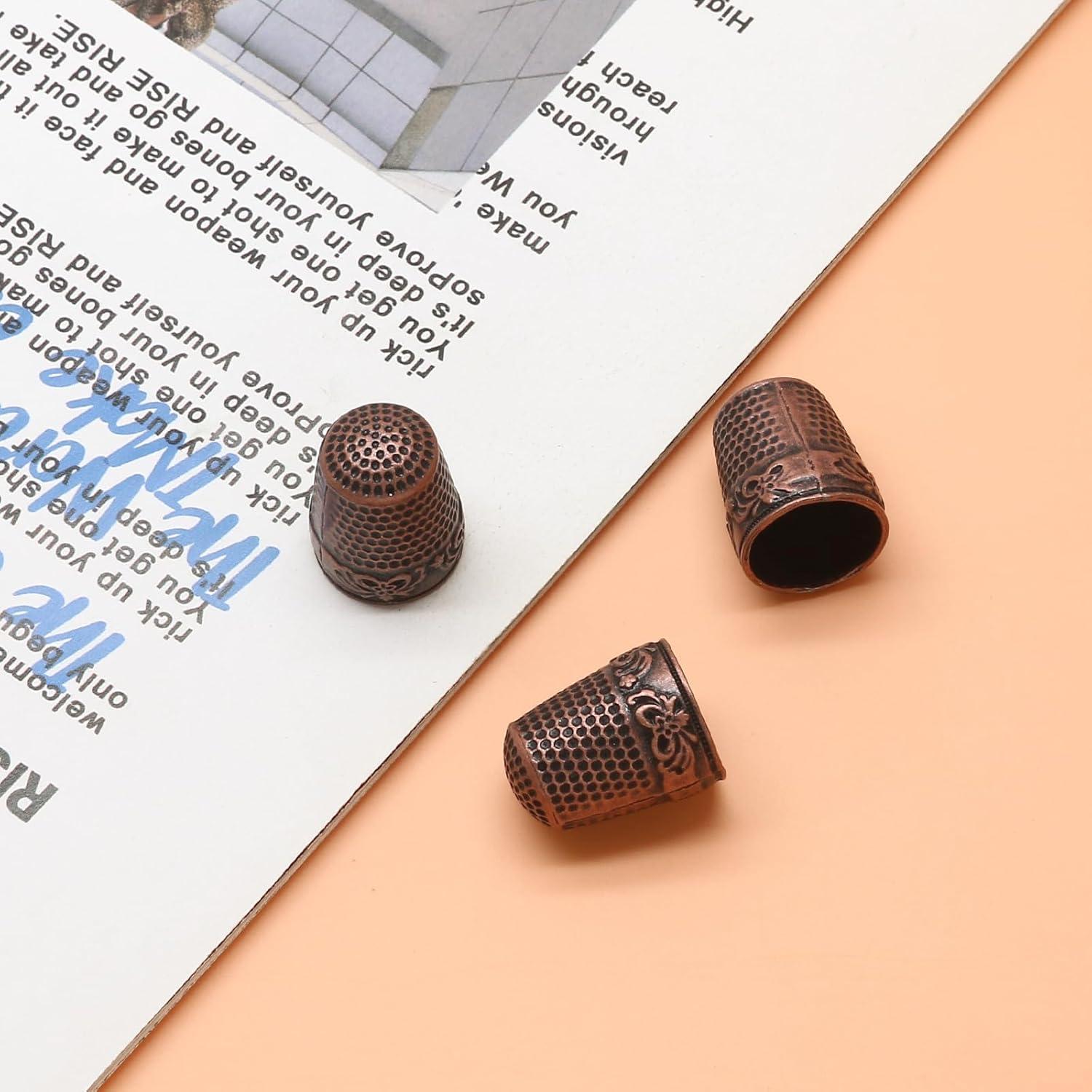 Dedales de Costura Metálicos Coufce - 4 Pcs Cobre Rojo