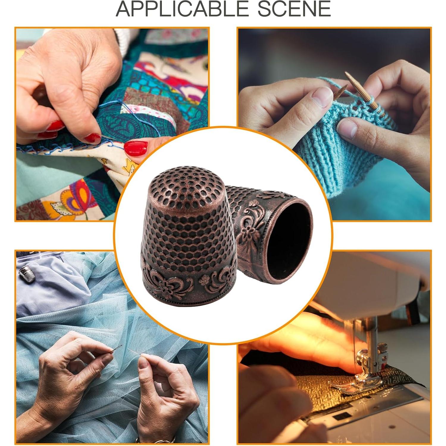 Dedales de Costura Metálicos Coufce - 4 Pcs Cobre Rojo