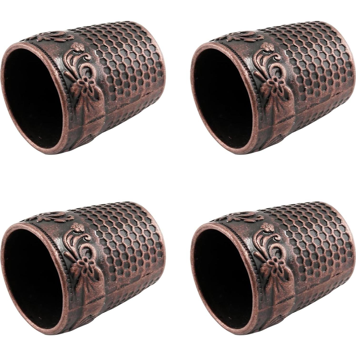 Dedales de Costura Metálicos Coufce - 4 Pcs Cobre Rojo