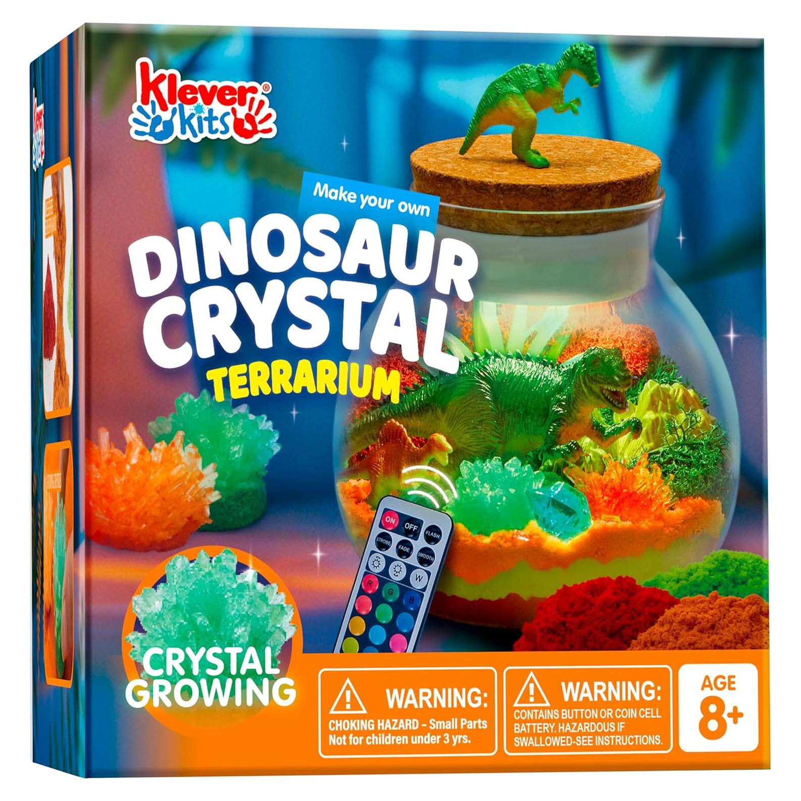 Kit de Terrario de Cristales Dinosaurio Klever Kits - Luz LED 12 Colores