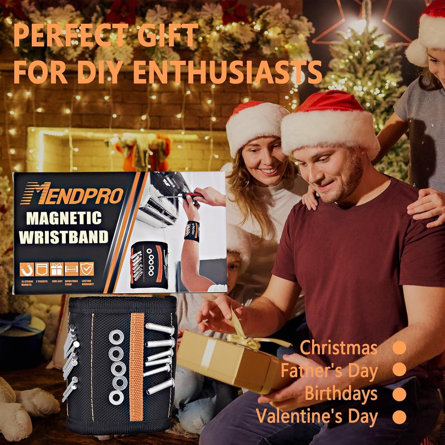 Banda Magnética para Muñeca MENDPRO con 15 Imanes y 2 Bolsillos