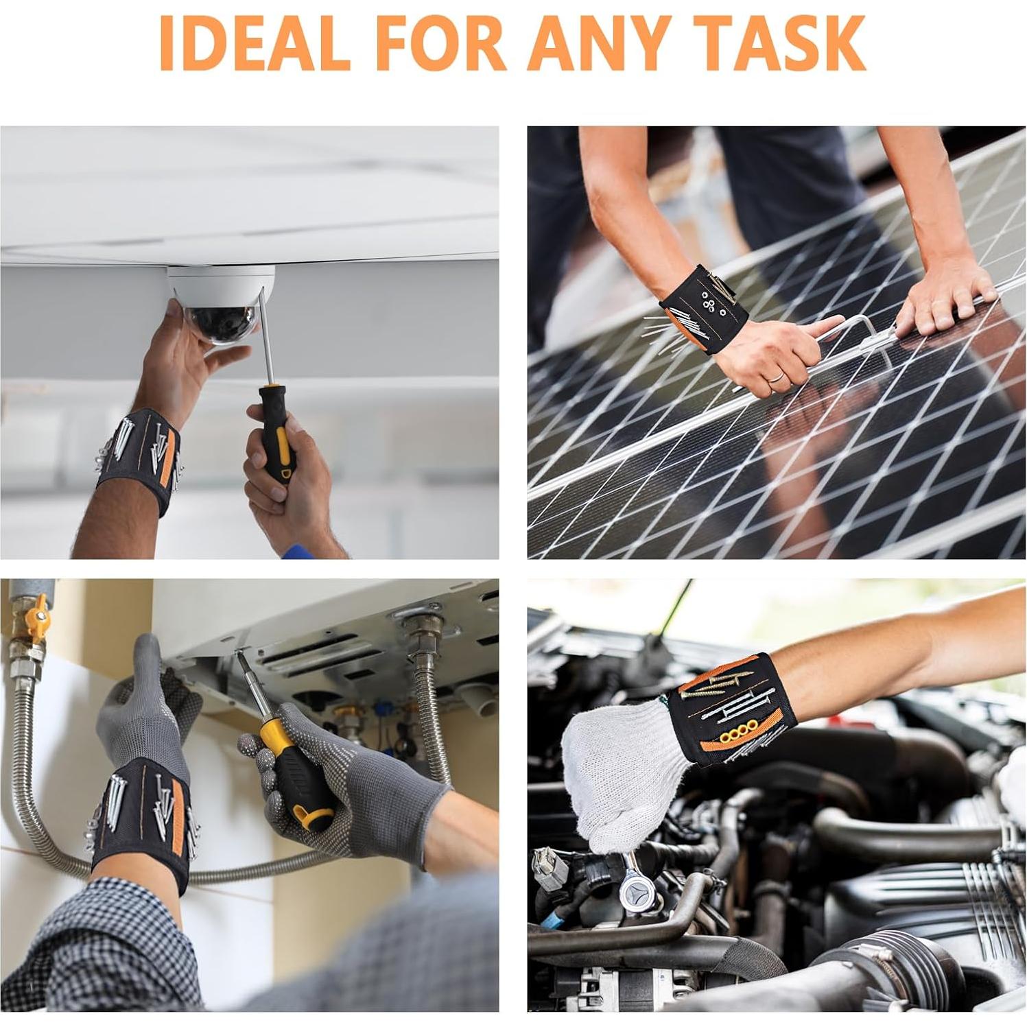 Banda Magnética para Muñeca MENDPRO con 15 Imanes y 2 Bolsillos