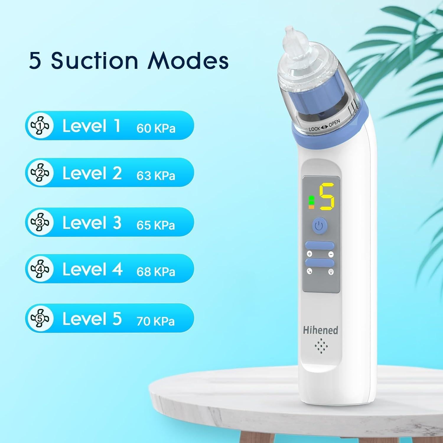 Aspirador Nasal Eléctrico Hihened HED01 para Bebés Azul