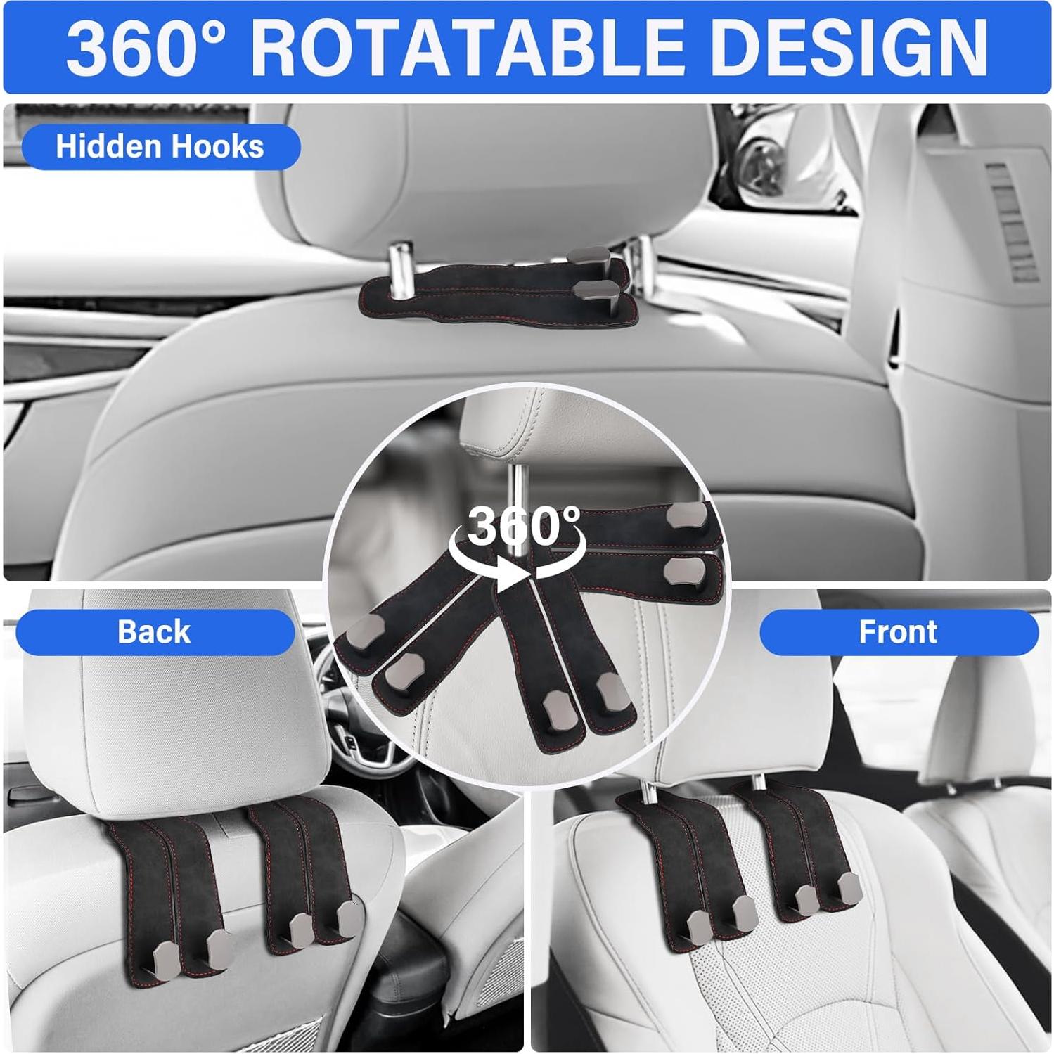 Ganchos para Asiento de Coche MMonDod - 2 PCS Soporte Negro