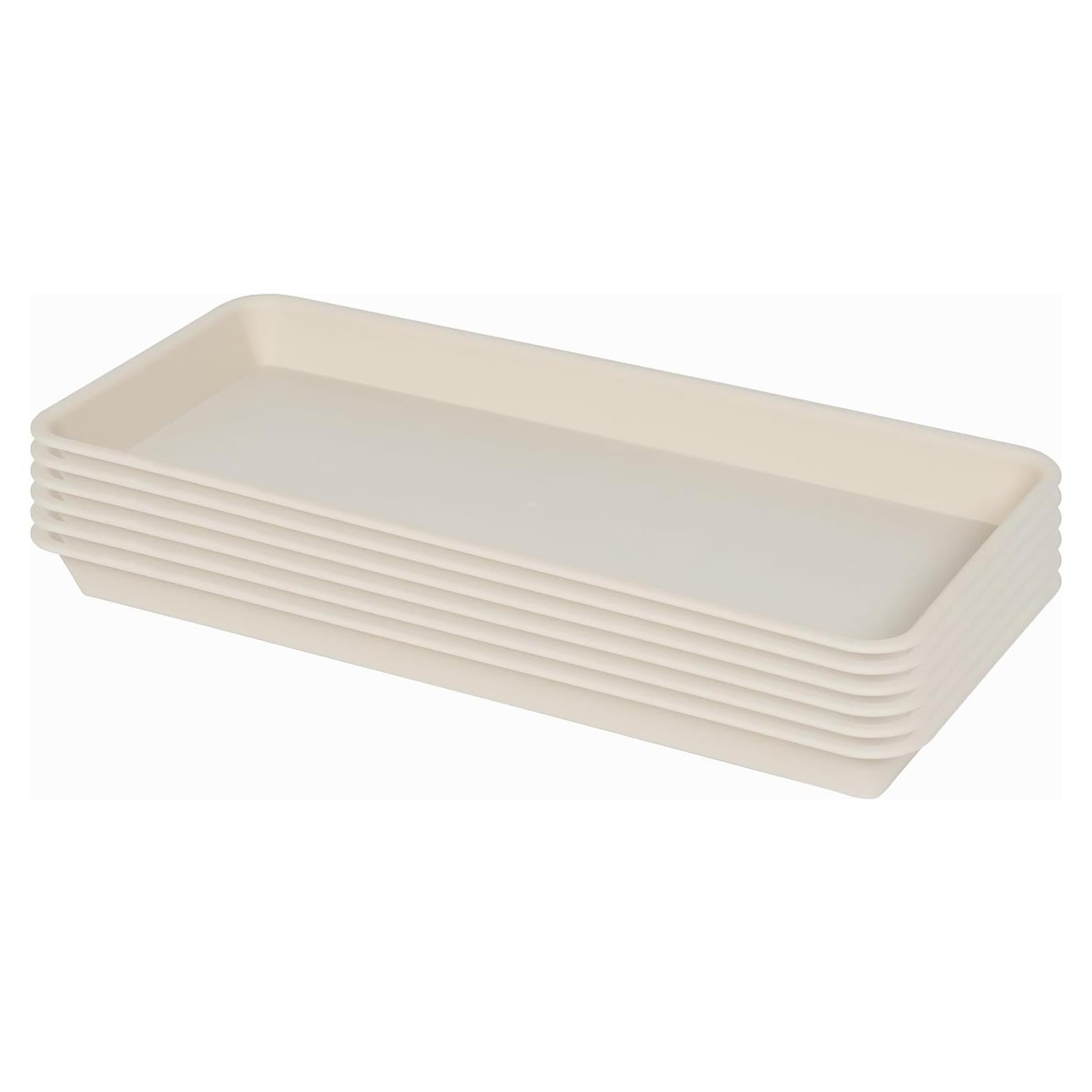 Paquete de 6 bandejas de goteo VUWEZ para plantas 27.94x15.24cm beige