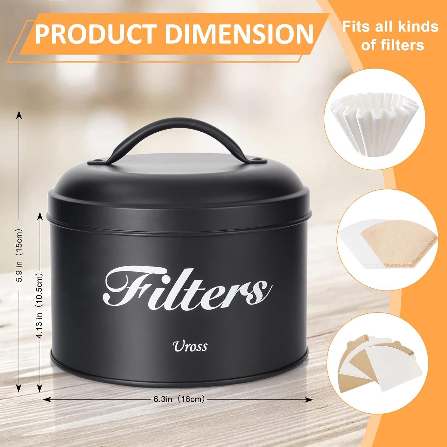 Soporte de Filtro de Café Uross Negro - Contenedor Redondo 16cm