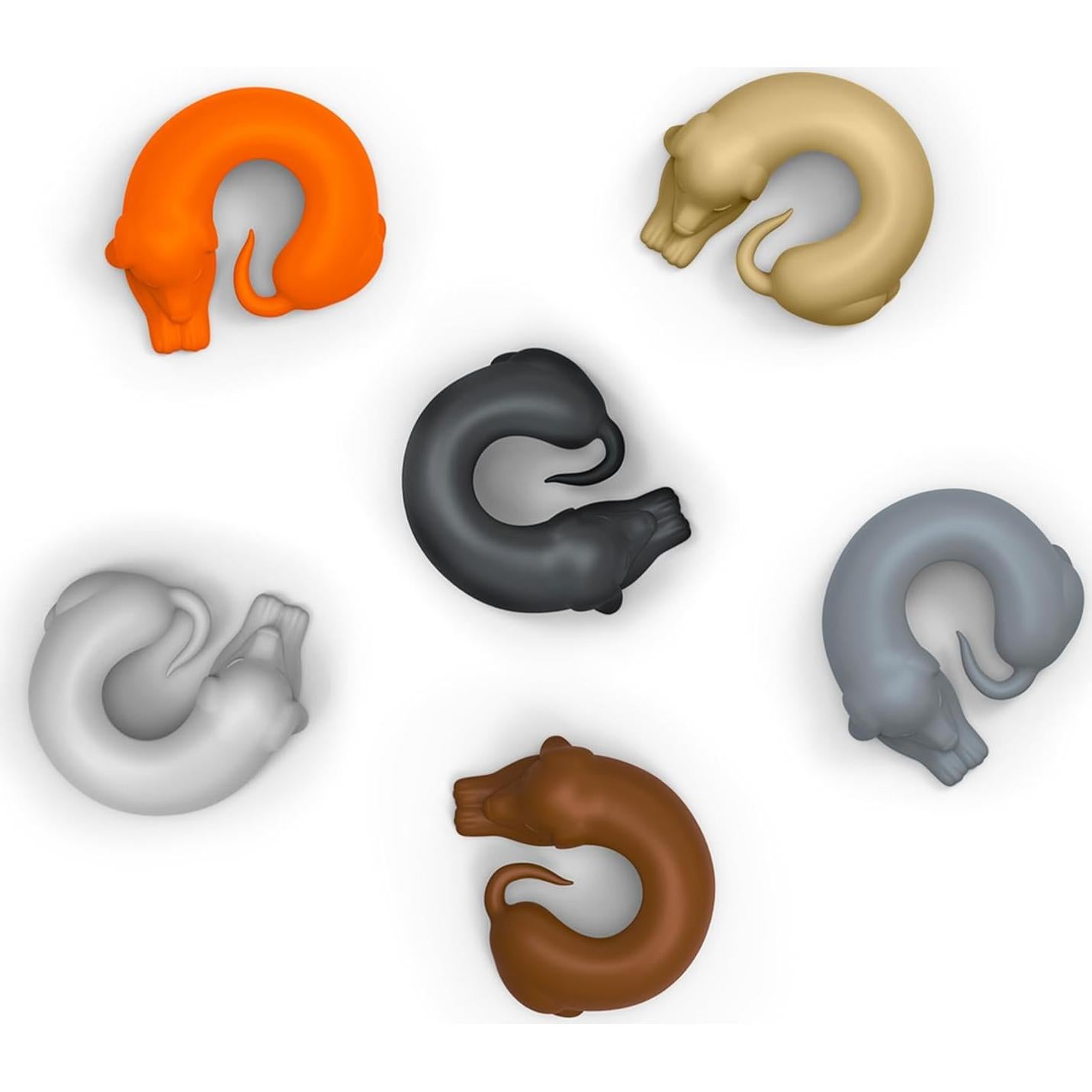 Marcadores de Bebida de Silicona Dachshund - Set de 6 Multicolor