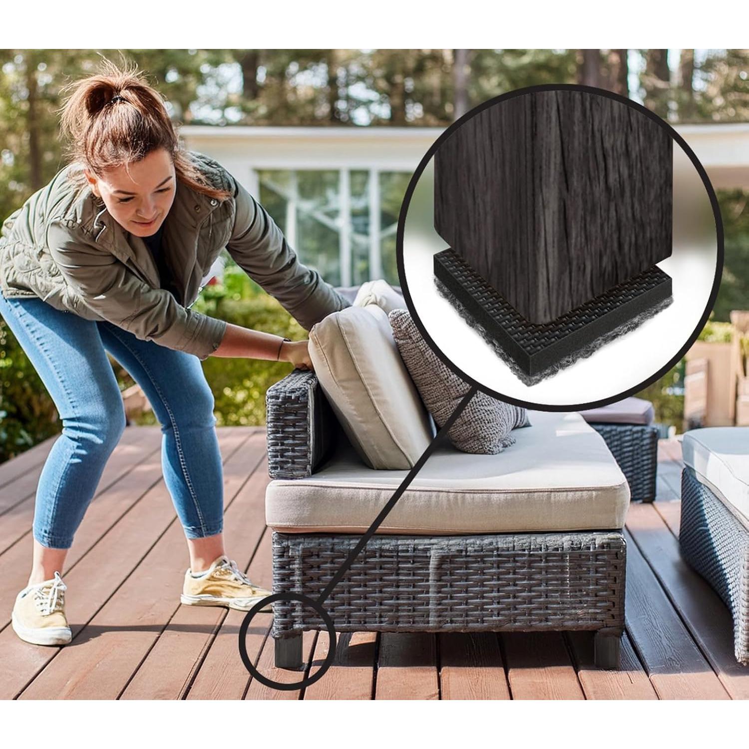 Deslizadores de Muebles GorillaOutdoor 6.35 cm a Prueba de Clima - Paquete de 4