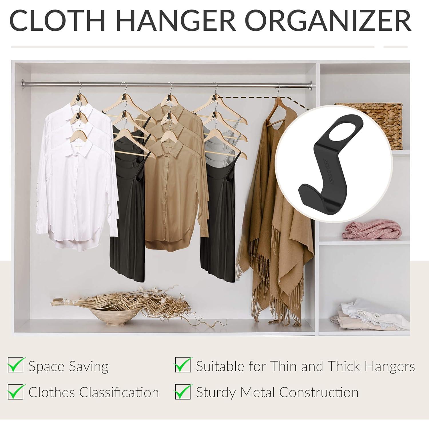 Ganchos Conectores de Perchas ZEDODIER - Paquete de 12, Metal Negro