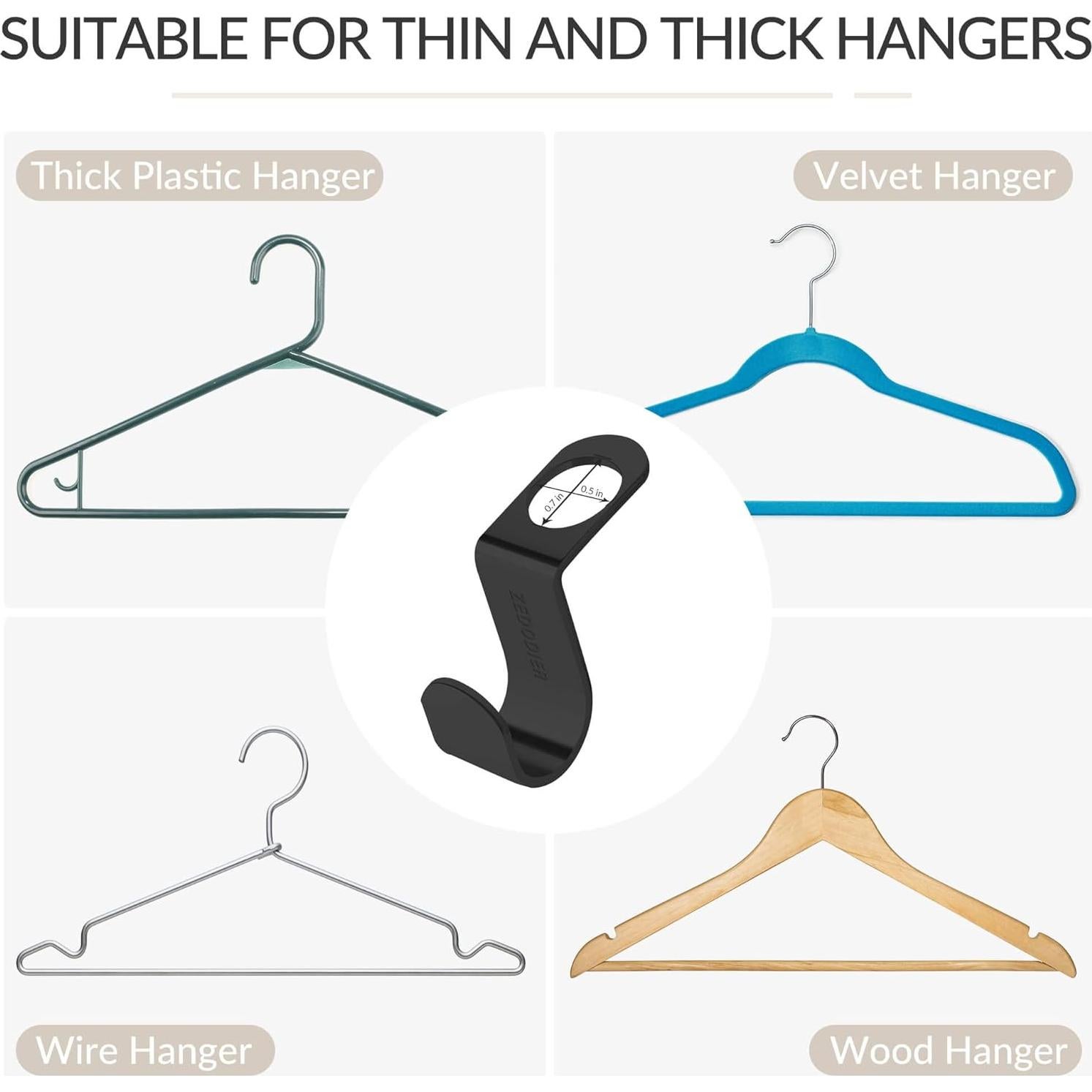 Ganchos Conectores de Perchas ZEDODIER - Paquete de 12, Metal Negro