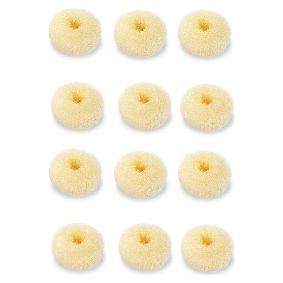 Juego de Hacedores de Moños de Cabello Beige SQULIGT 12 Piezas 6 cm