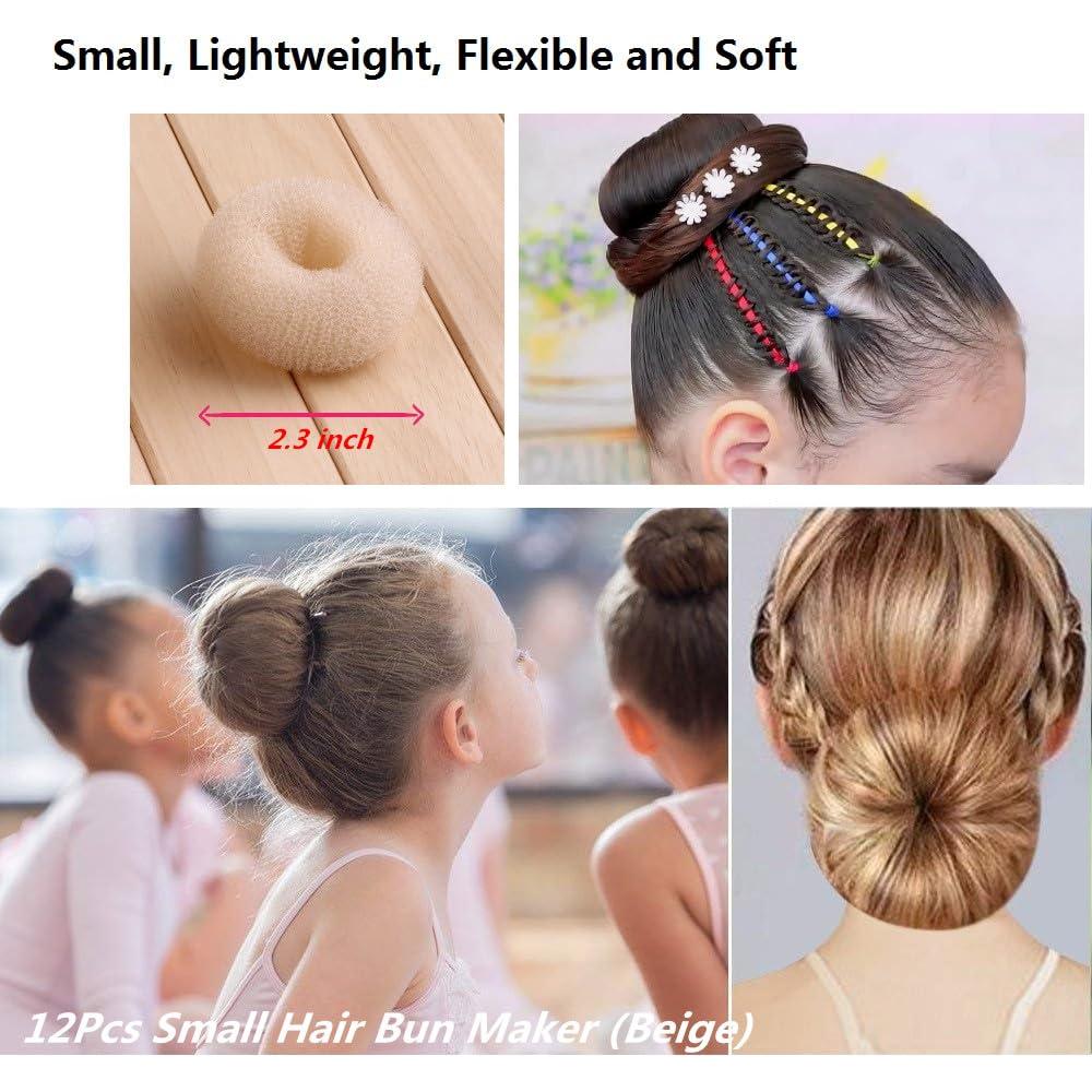 Juego de Hacedores de Moños de Cabello Beige SQULIGT 12 Piezas 6 cm