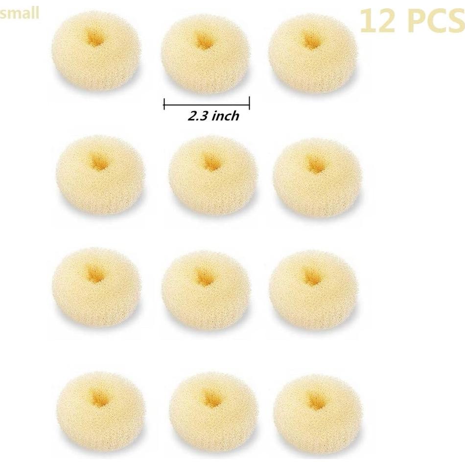 Juego de Hacedores de Moños de Cabello Beige SQULIGT 12 Piezas 6 cm