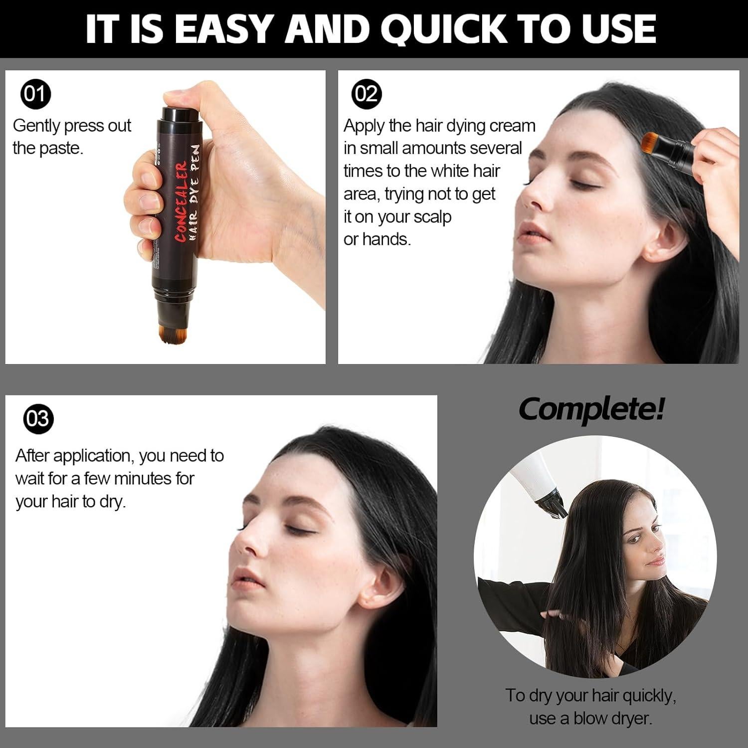 Bolígrafo Cubridor de Cabello Gris Shenzhenshi 20ml Portátil