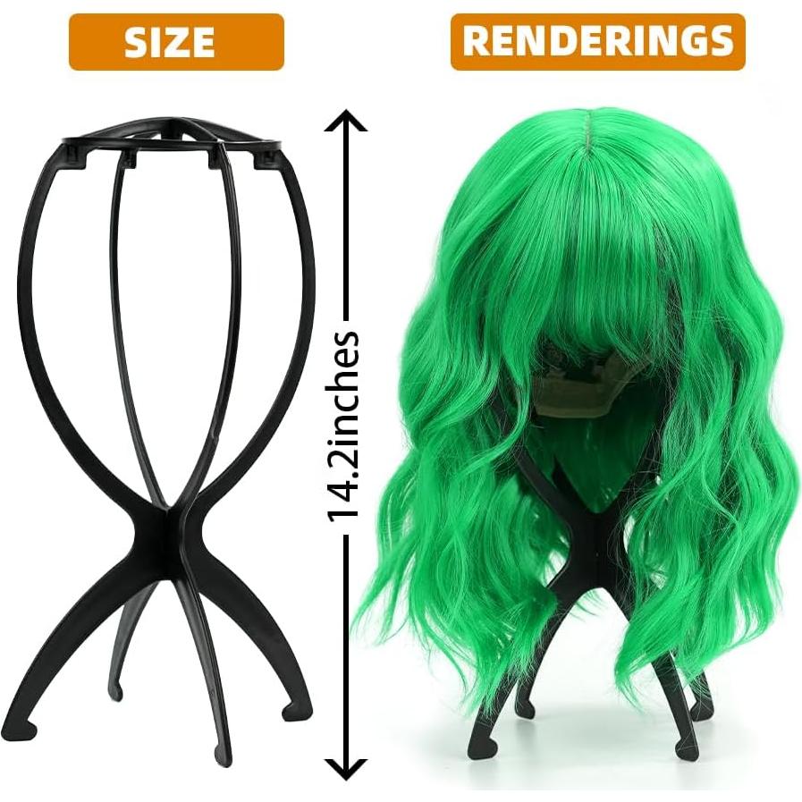 Paquete de 4 Soportes de Peluca Portátiles Quesdom 35.3 cm