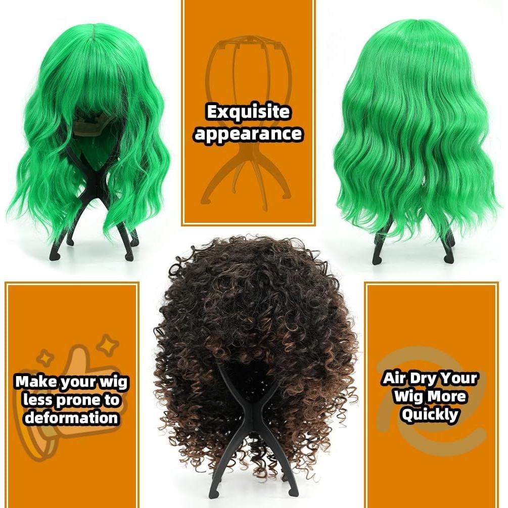 Paquete de 4 Soportes de Peluca Portátiles Quesdom 35.3 cm