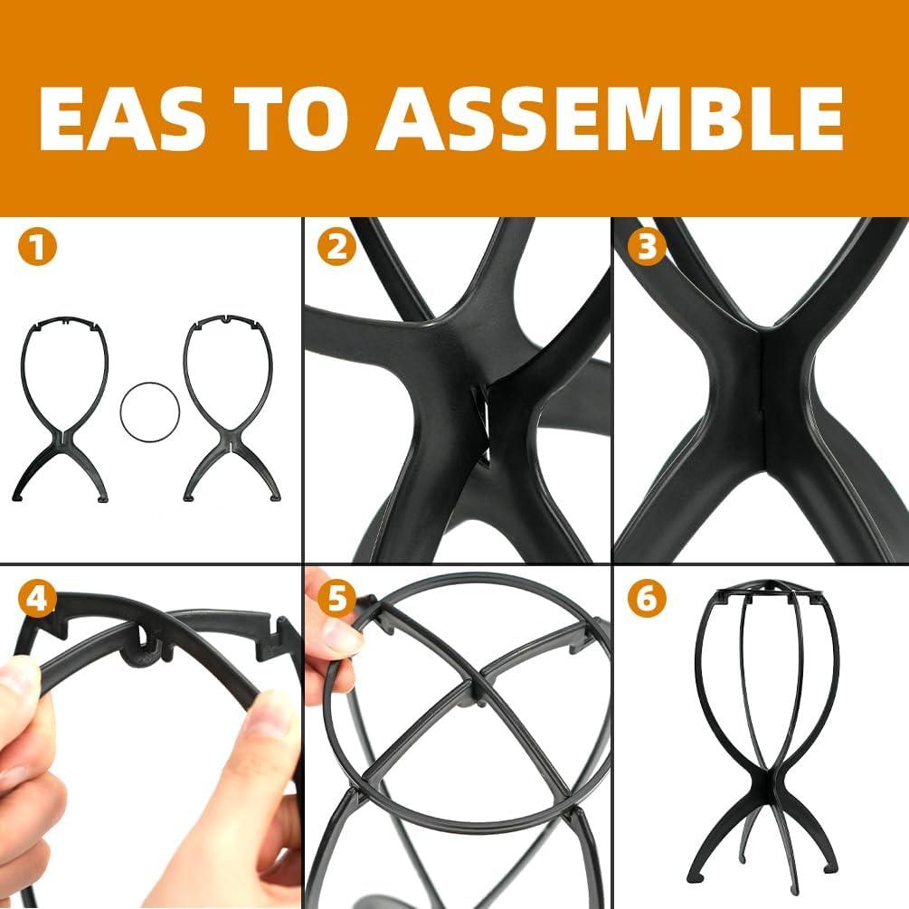 Paquete de 4 Soportes de Peluca Portátiles Quesdom 35.3 cm