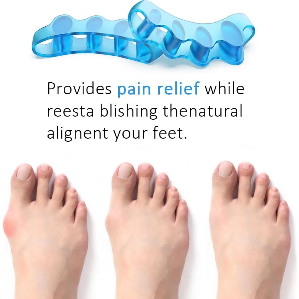 Separadores de Dedos Correctores de Juanetes Gel Azul/Rosa