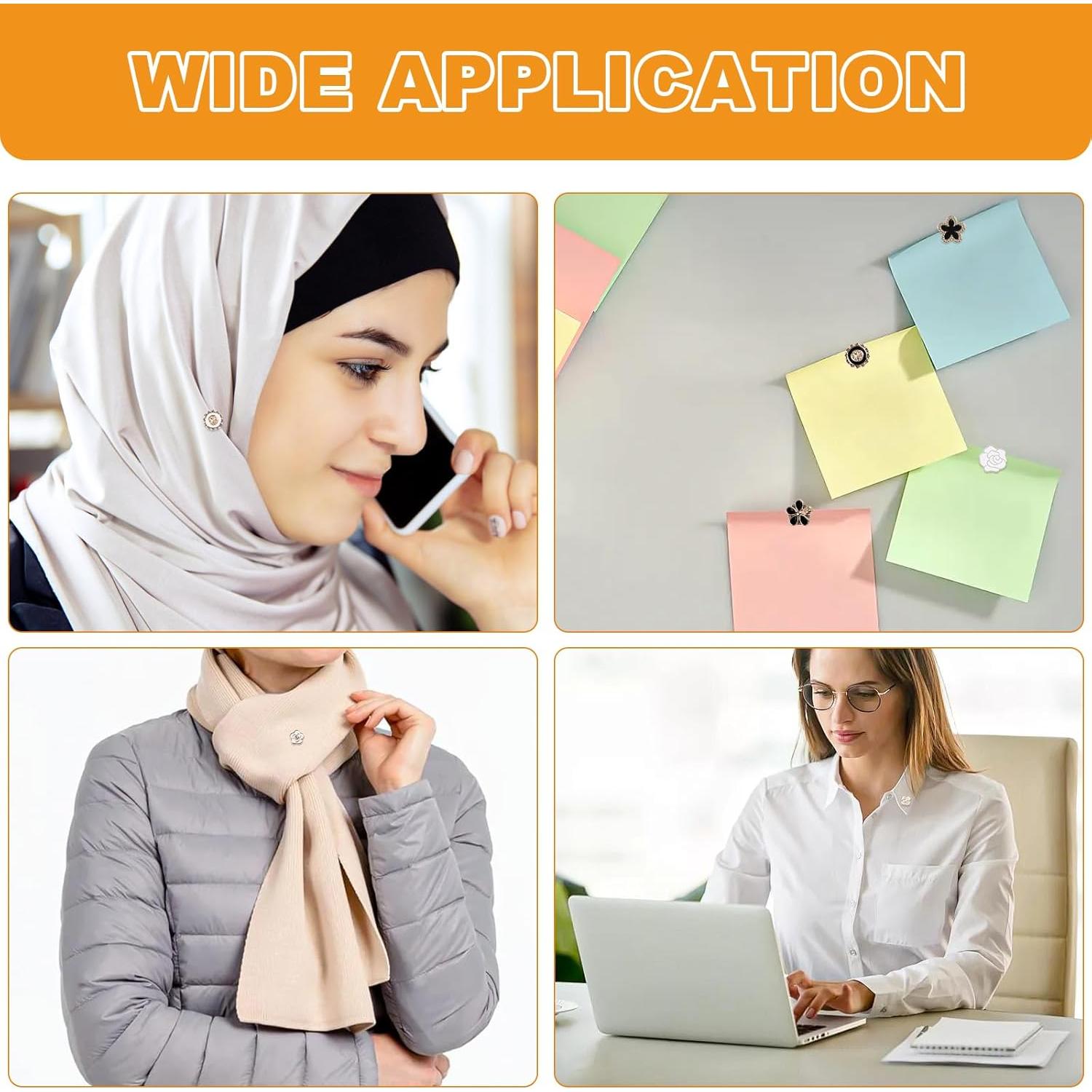 Pines Magnéticos para Hijab Cecliy, Paquete de 8 Unidades