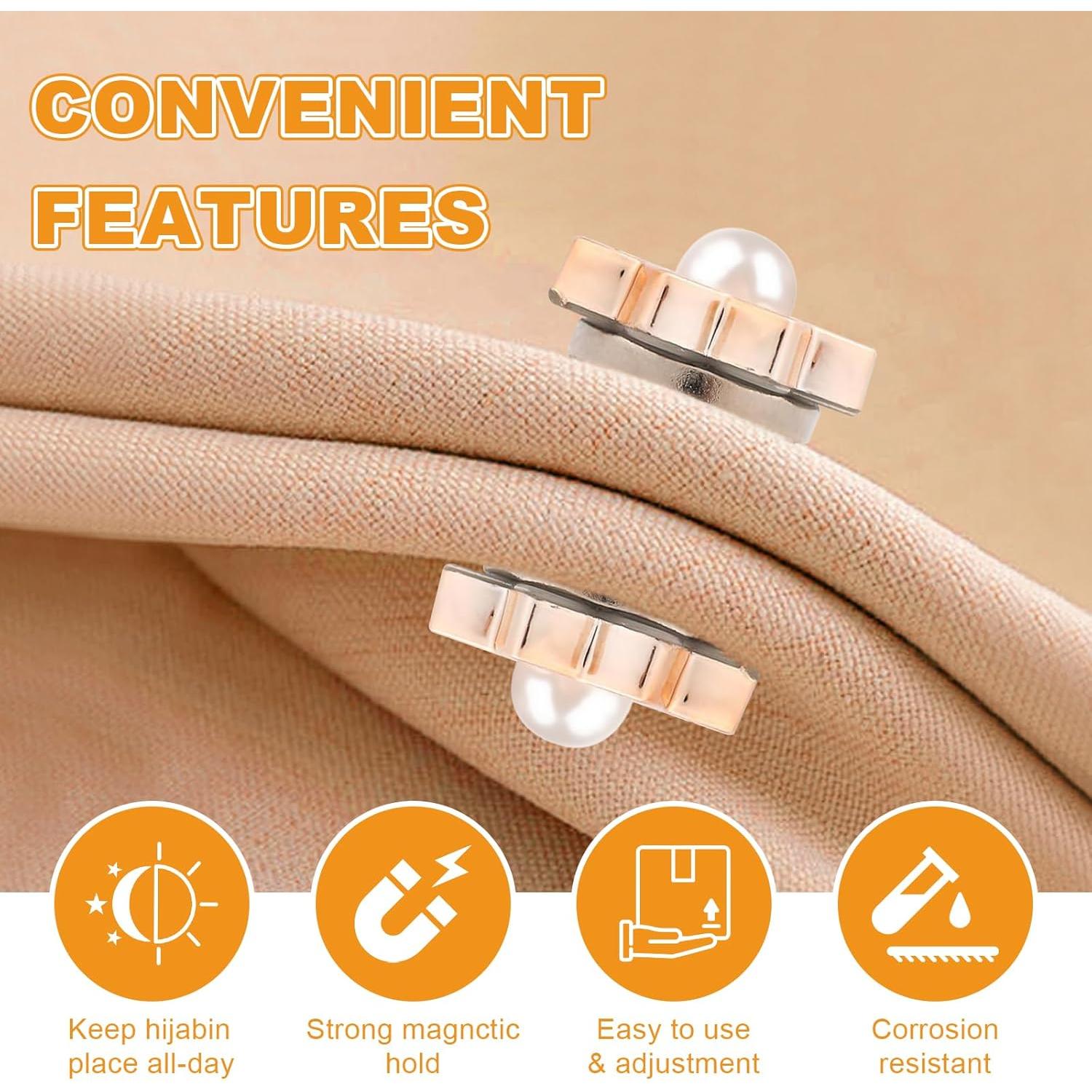 Pines Magnéticos para Hijab Cecliy, Paquete de 8 Unidades